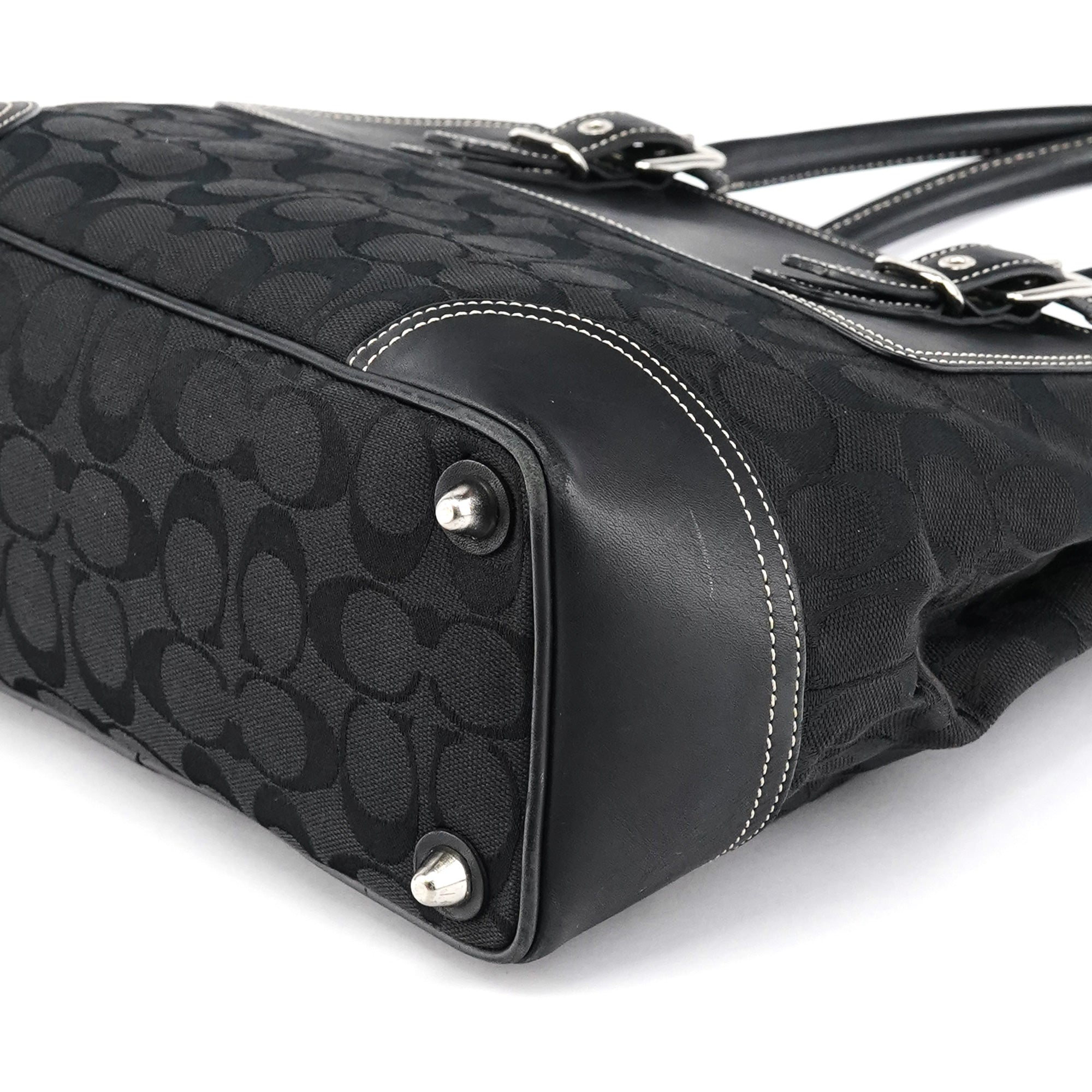 6386 Black Signature Canvas Tote Bag