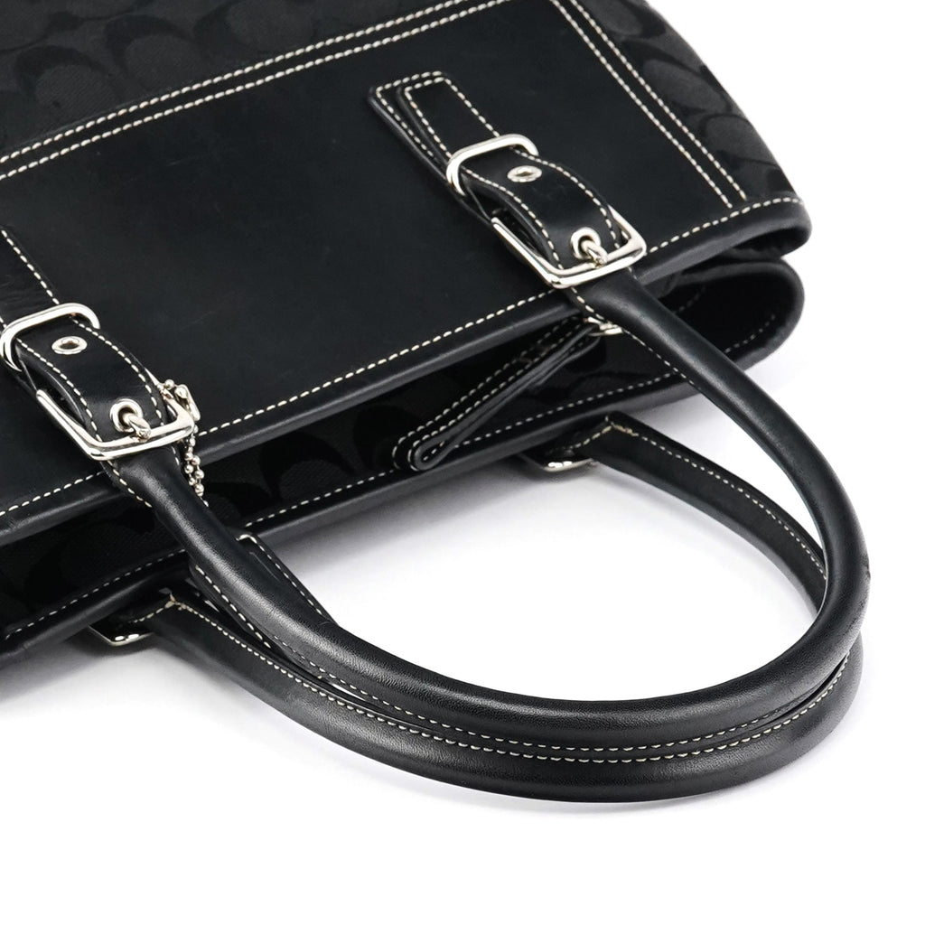 6386 Black Signature Canvas Tote Bag