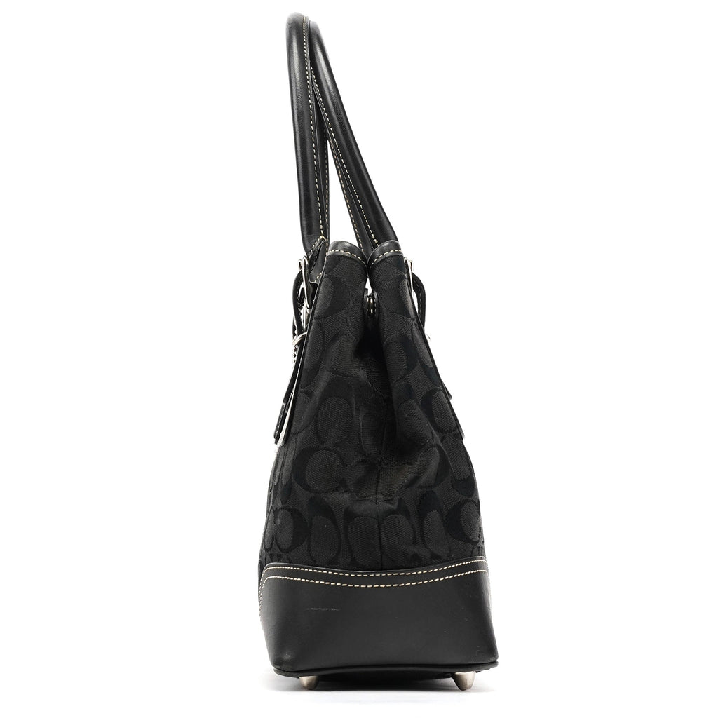 6386 Black Signature Canvas Tote Bag
