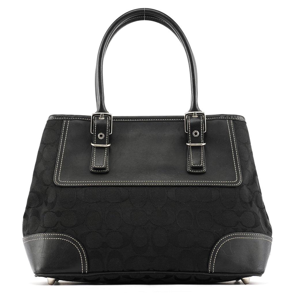 6386 Black Signature Canvas Tote Bag