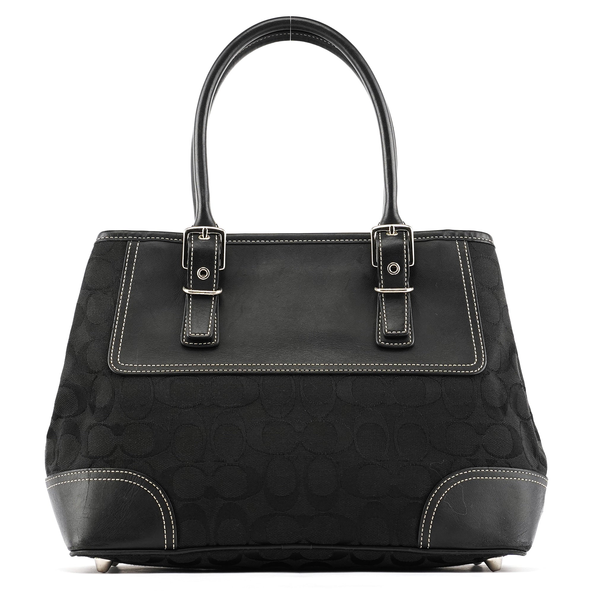 6386 Black Signature Canvas Tote Bag