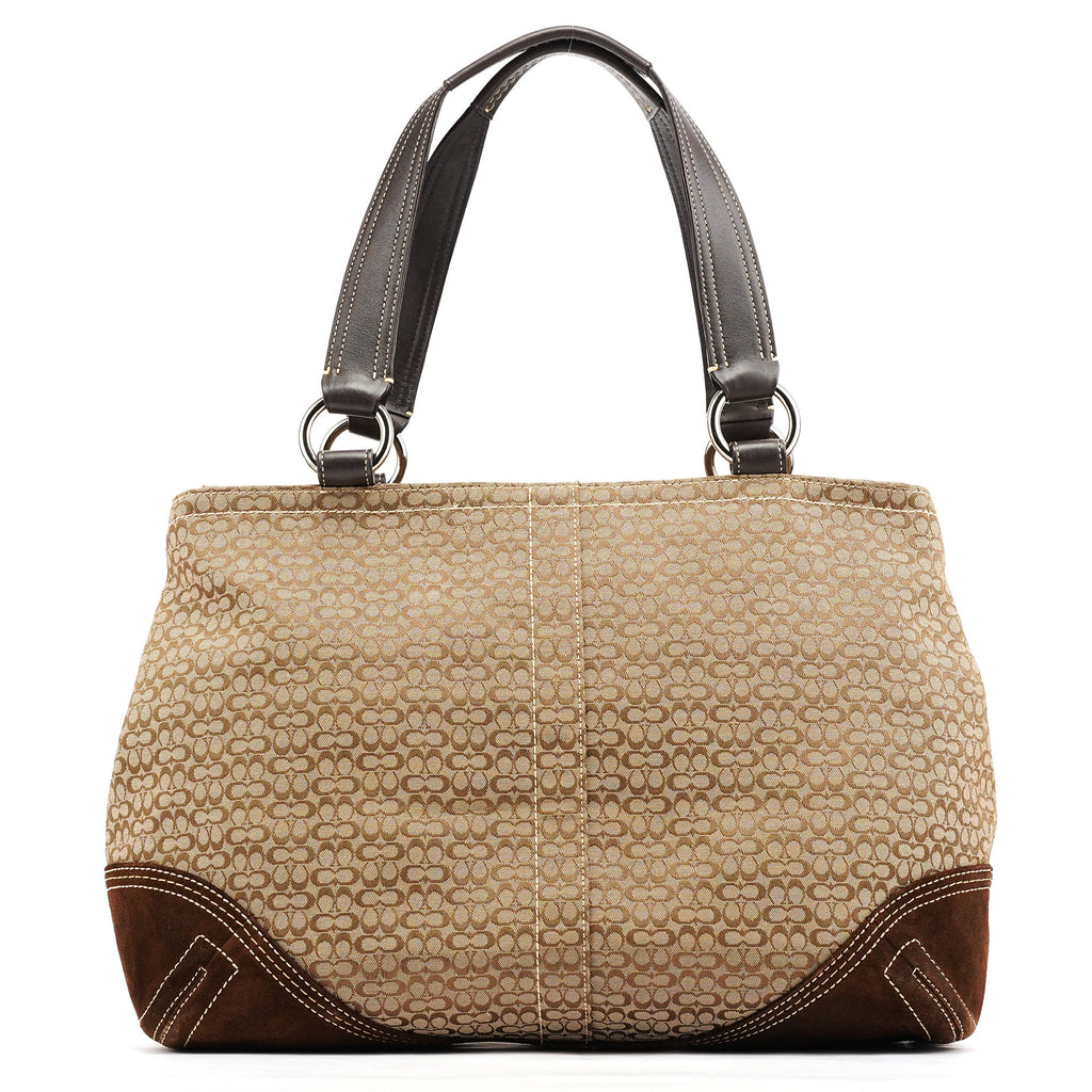 6427 Beige Brown Signature Soho Tote Bag