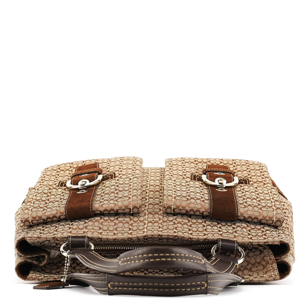 6427 Beige Brown Signature Soho Tote Bag