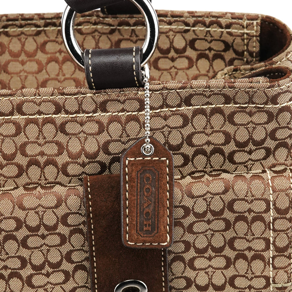 6427 Beige Brown Signature Soho Tote Bag