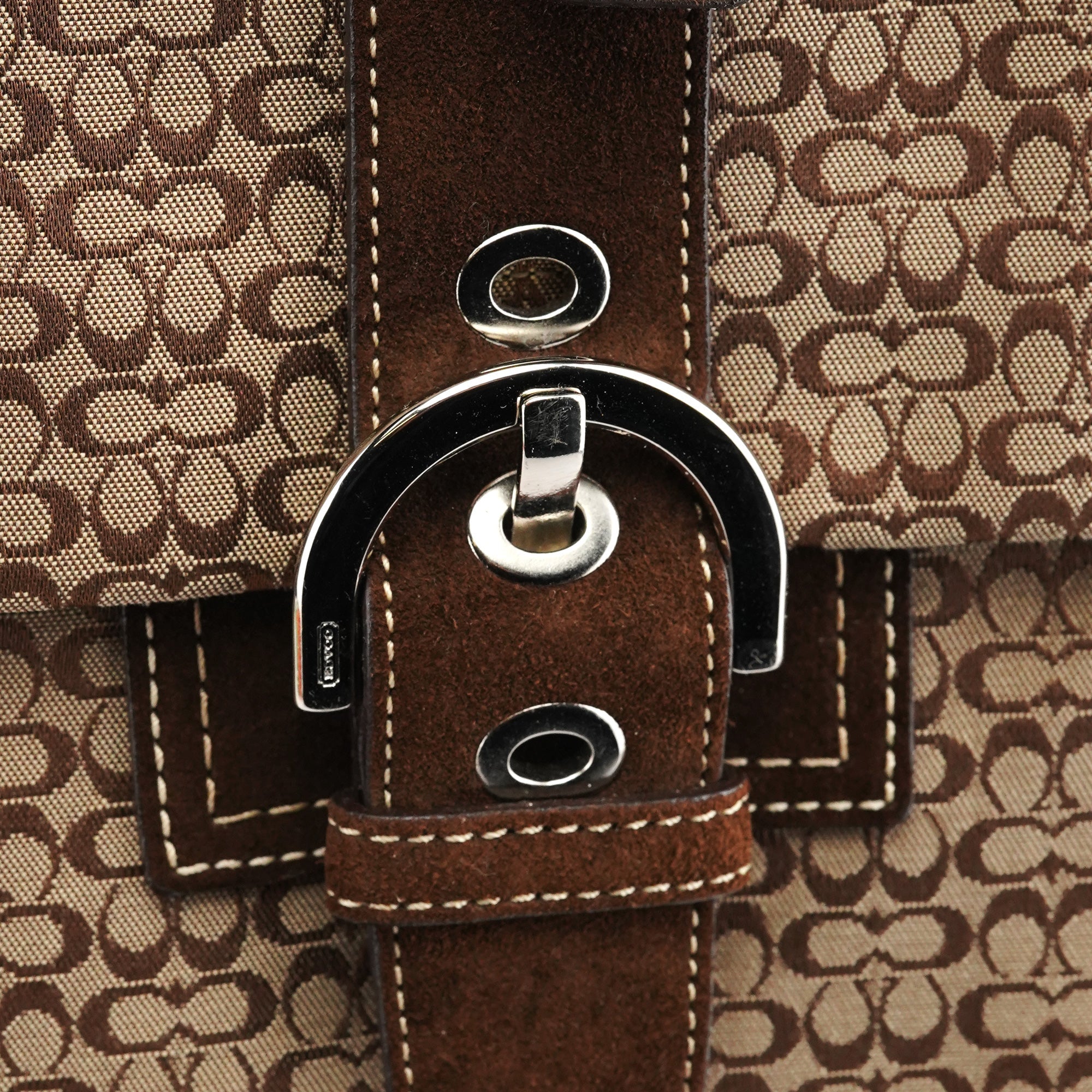 6427 Beige Brown Signature Soho Tote Bag