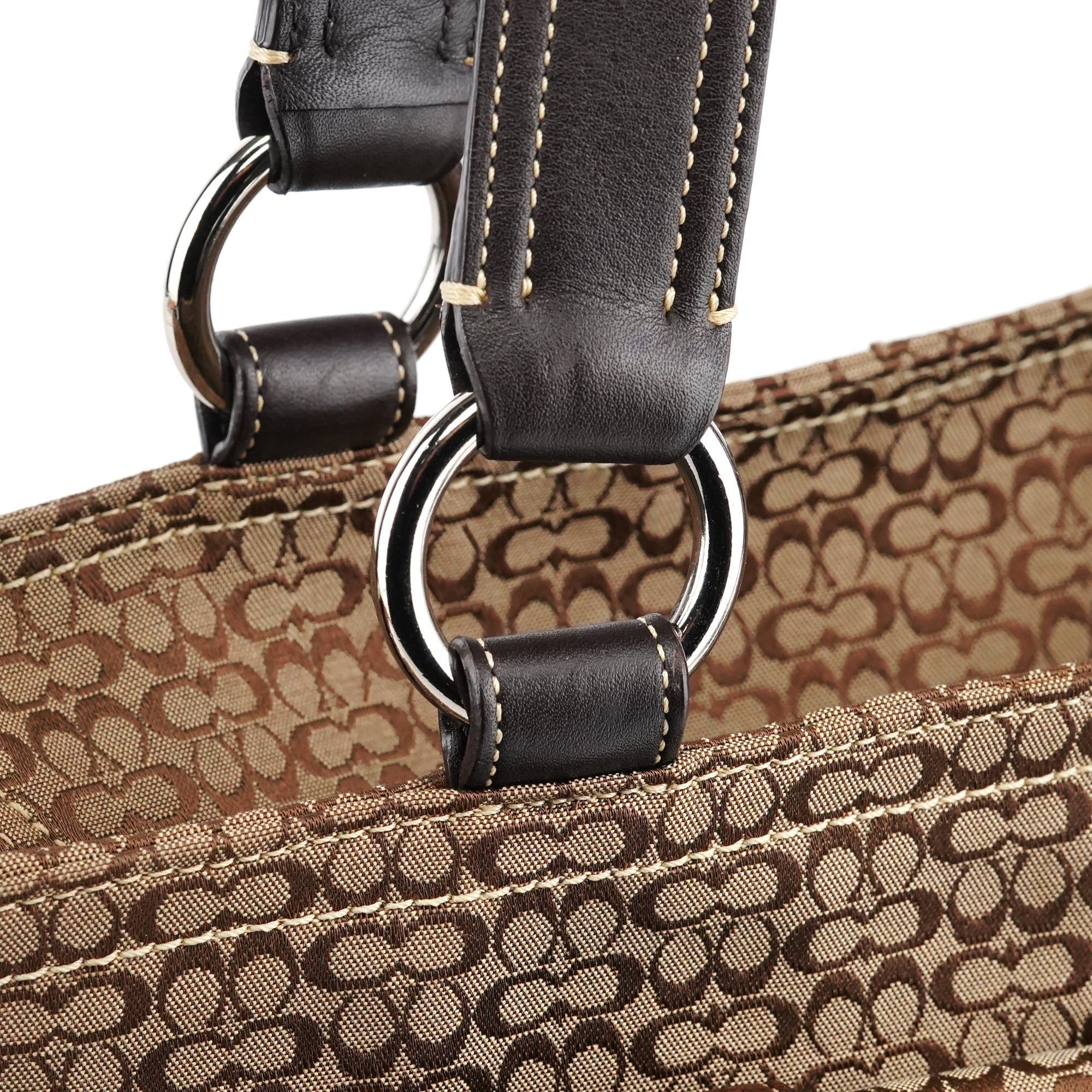 6427 Beige Brown Signature Soho Tote Bag