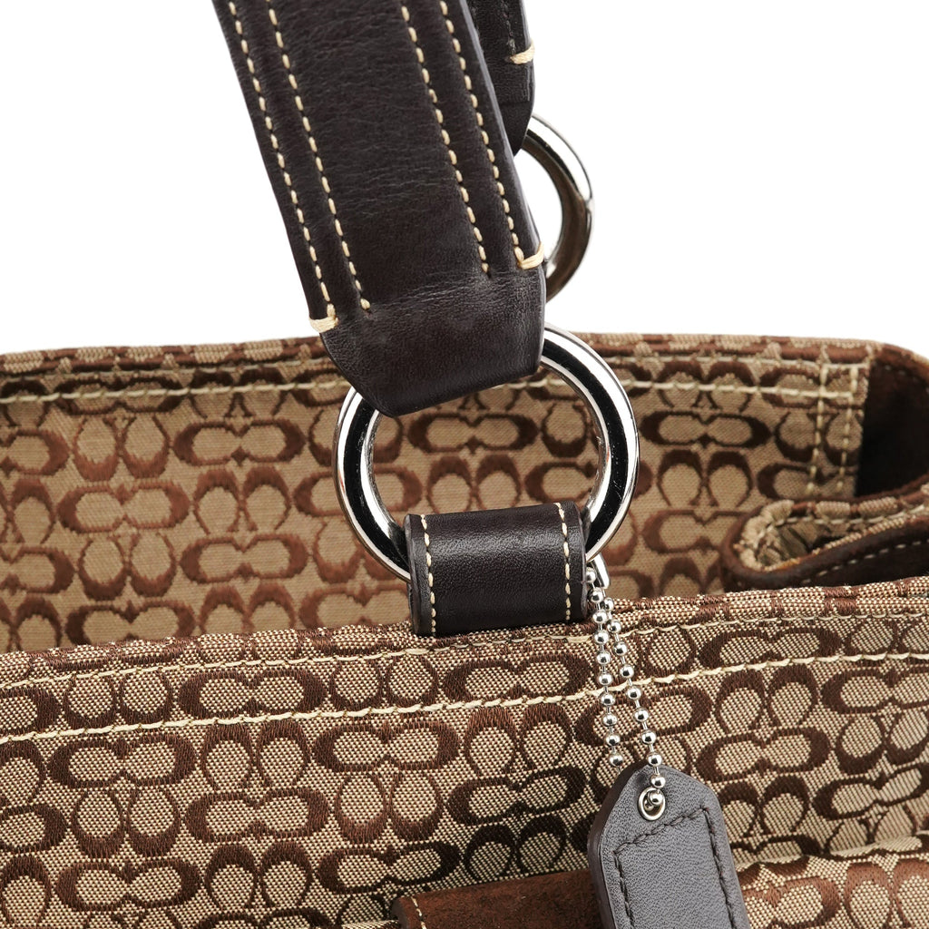 6427 Beige Brown Signature Soho Tote Bag