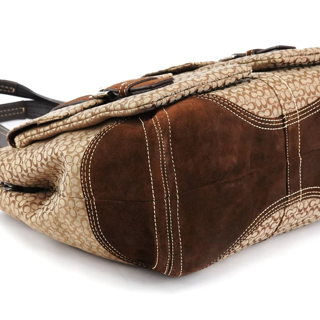 6427 Beige Brown Signature Soho Tote Bag