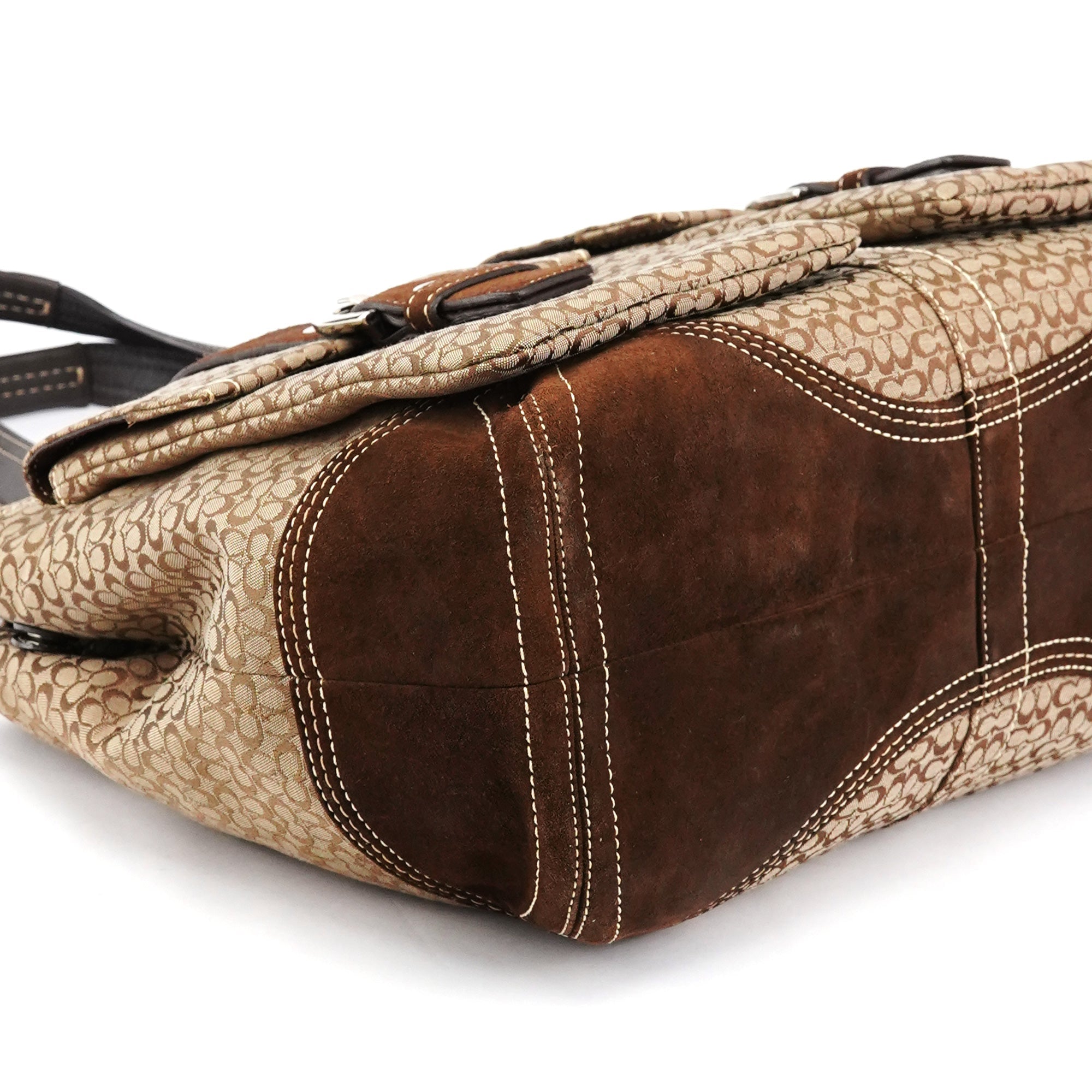 6427 Beige Brown Signature Soho Tote Bag