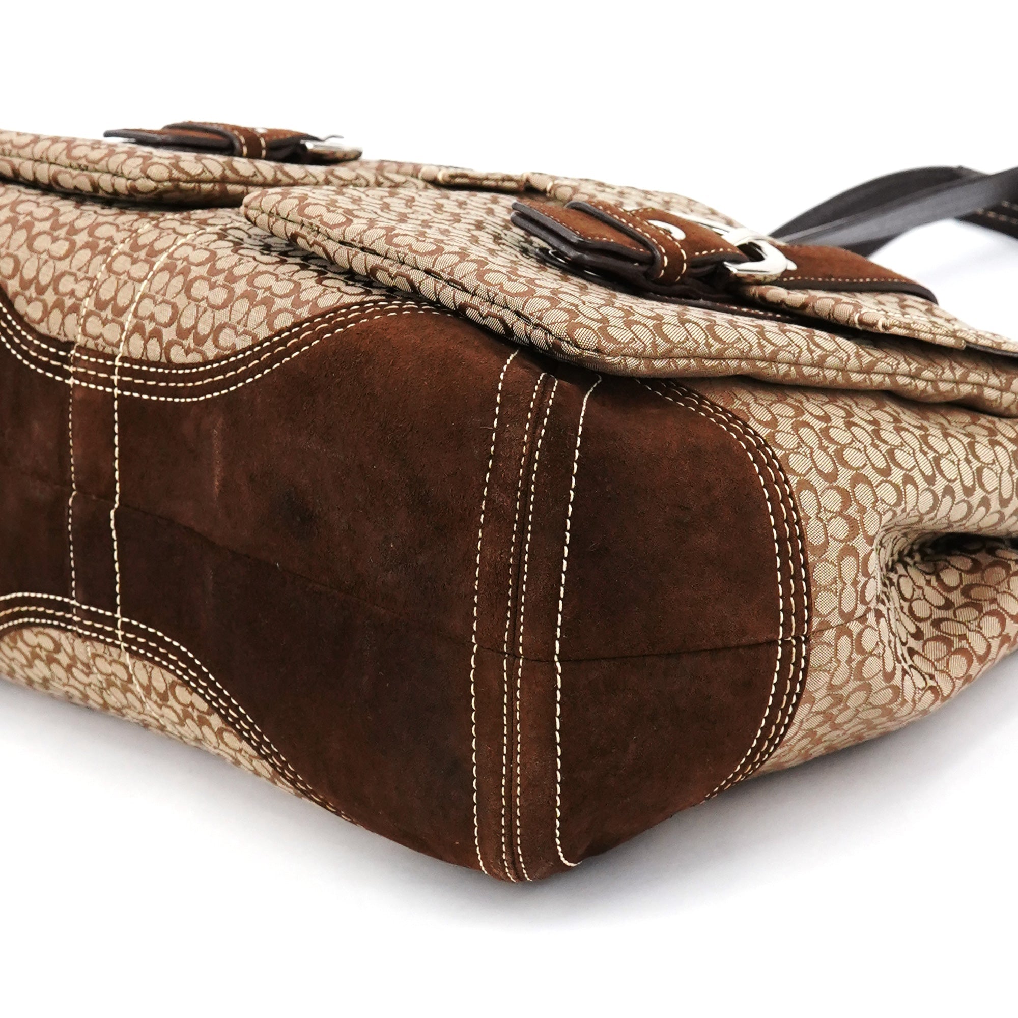 6427 Beige Brown Signature Soho Tote Bag