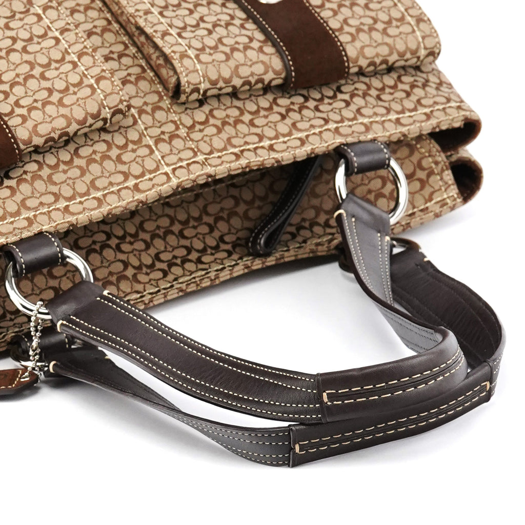 6427 Beige Brown Signature Soho Tote Bag