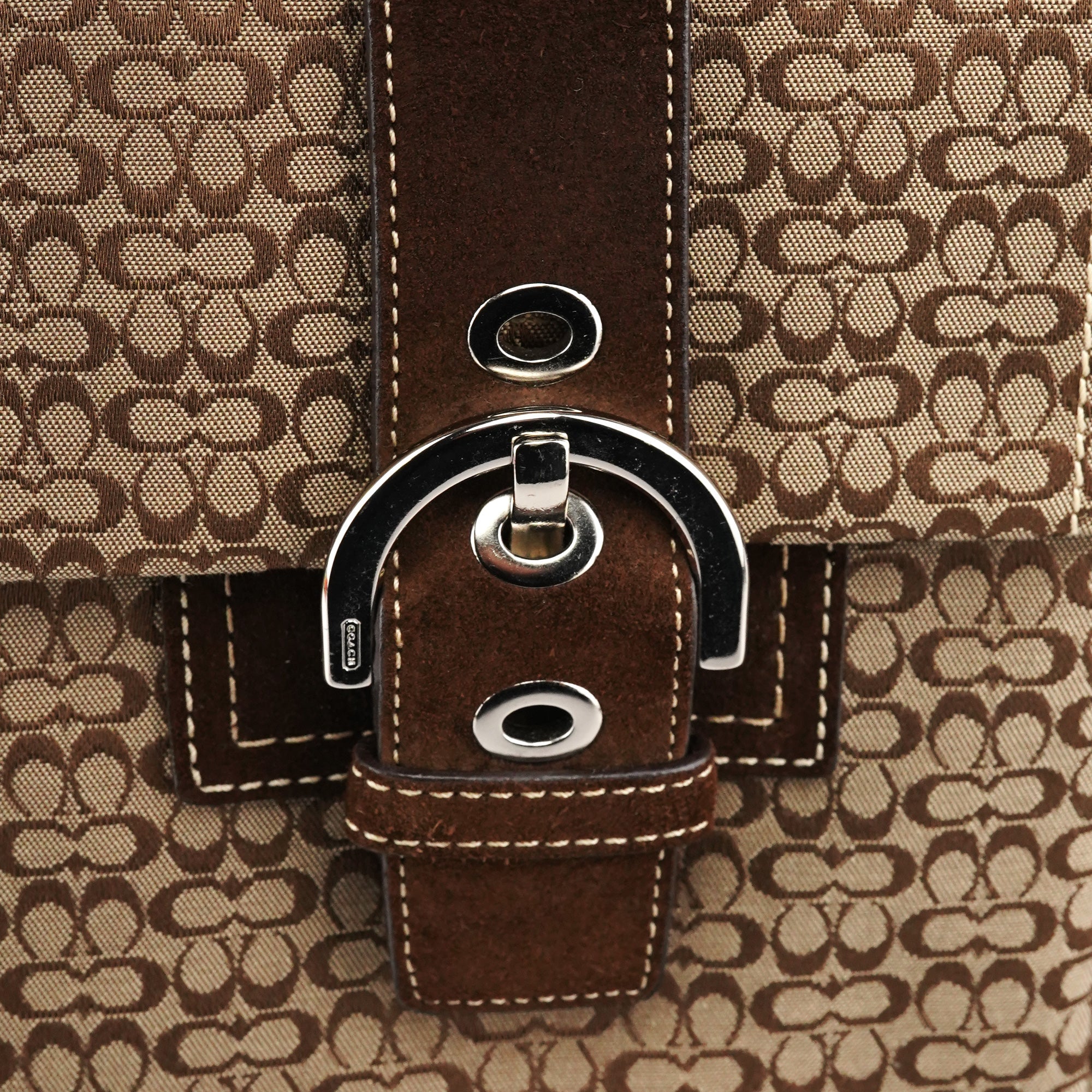 6427 Beige Brown Signature Soho Tote Bag