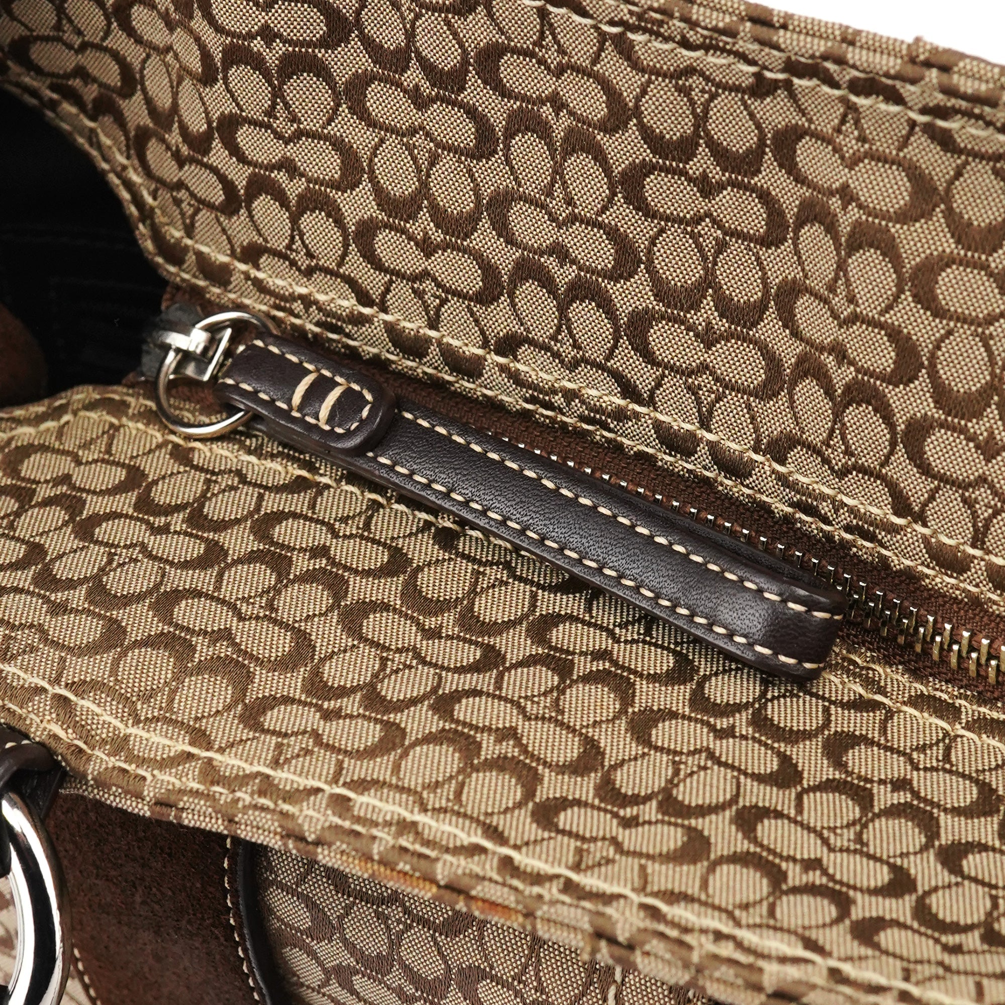 6427 Beige Brown Signature Soho Tote Bag