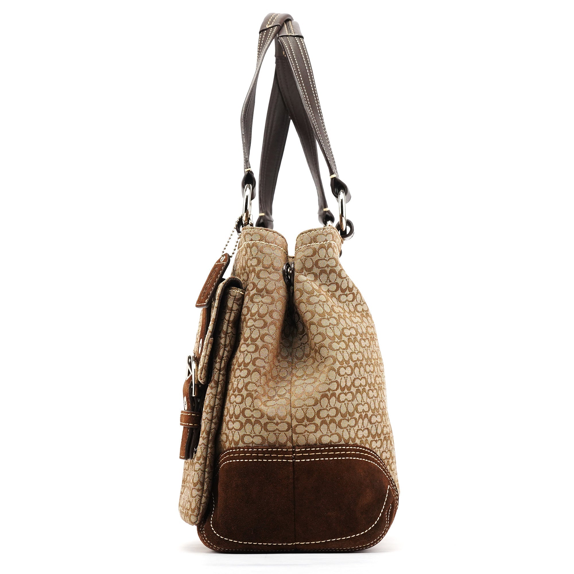 6427 Beige Brown Signature Soho Tote Bag