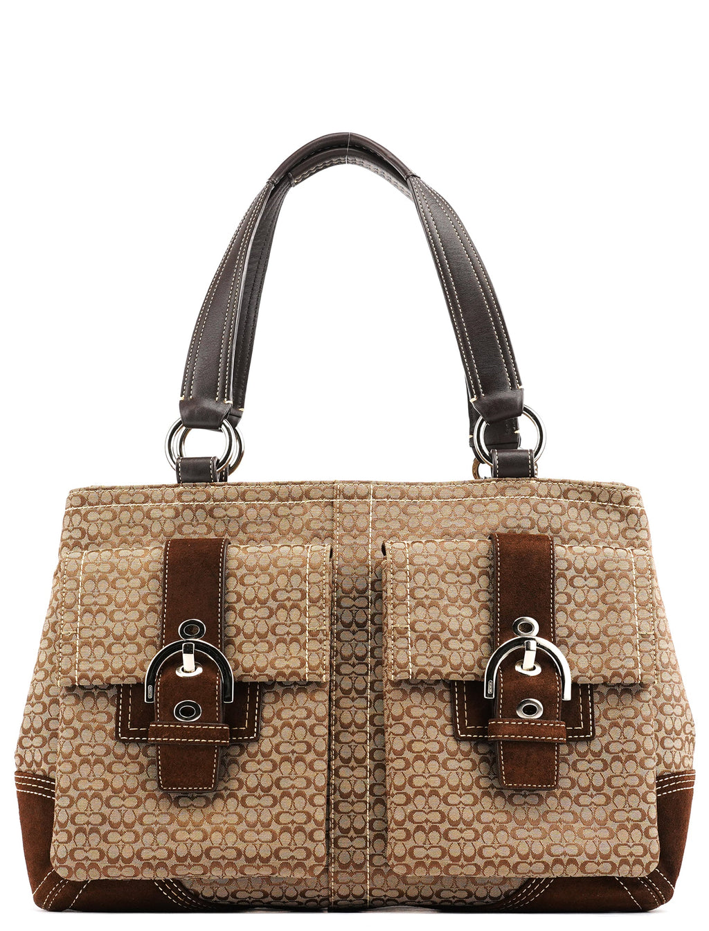 6427 Beige Brown Signature Soho Tote Bag