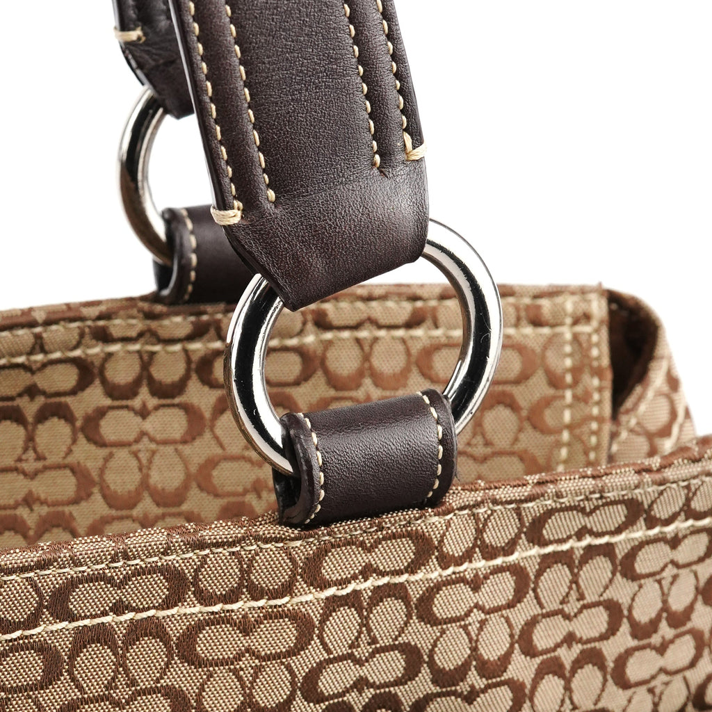 6427 Beige Brown Signature Soho Tote Bag