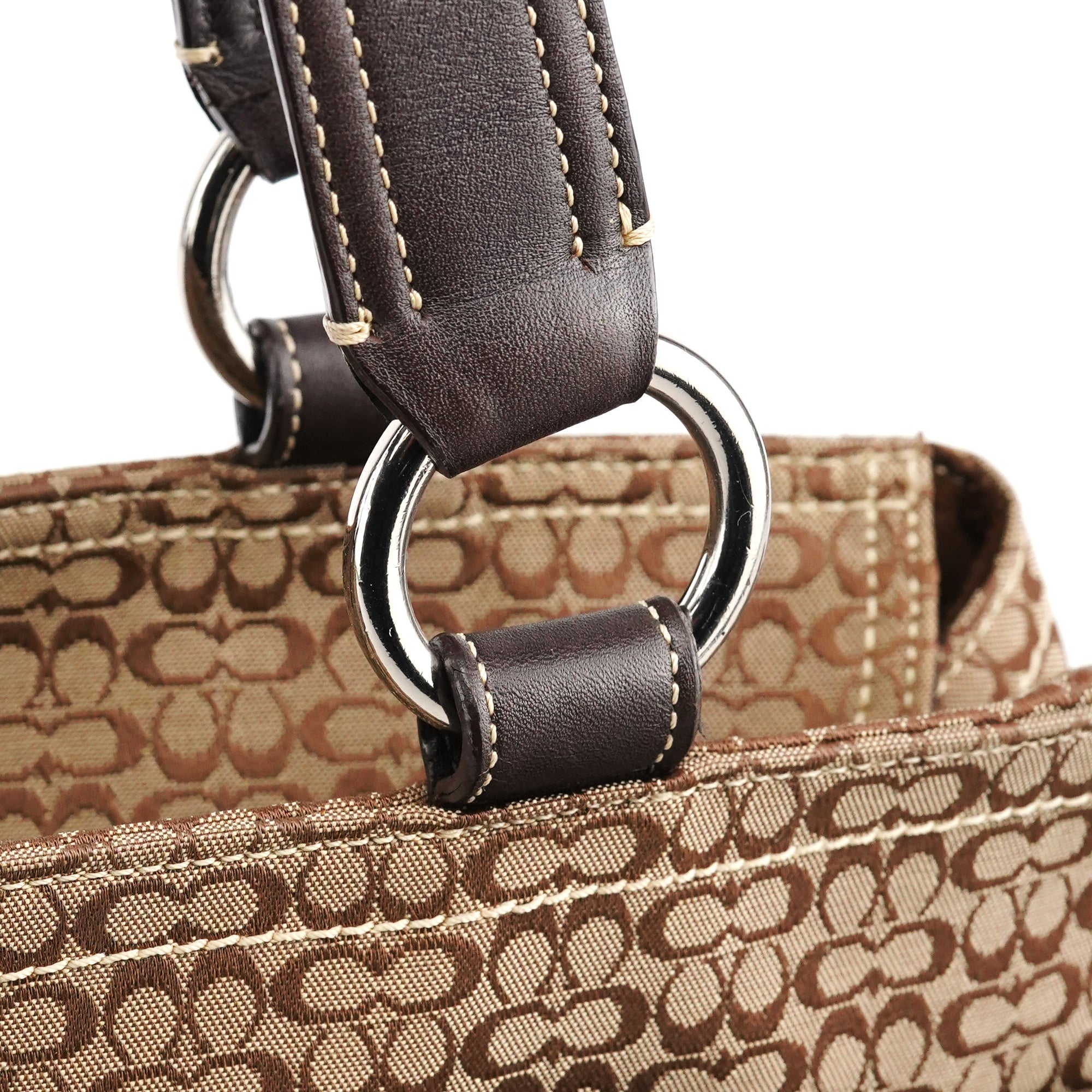 6427 Beige Brown Signature Soho Tote Bag