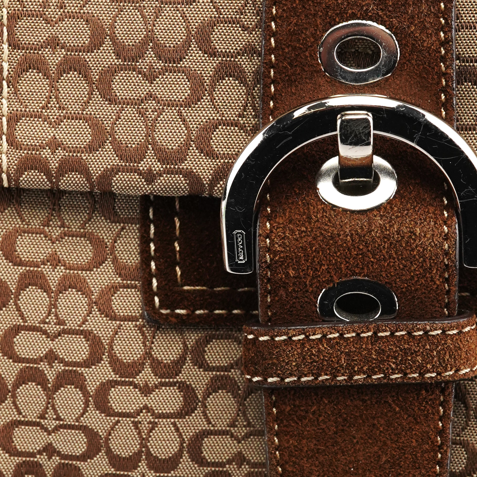6427 Beige Brown Signature Soho Tote Bag