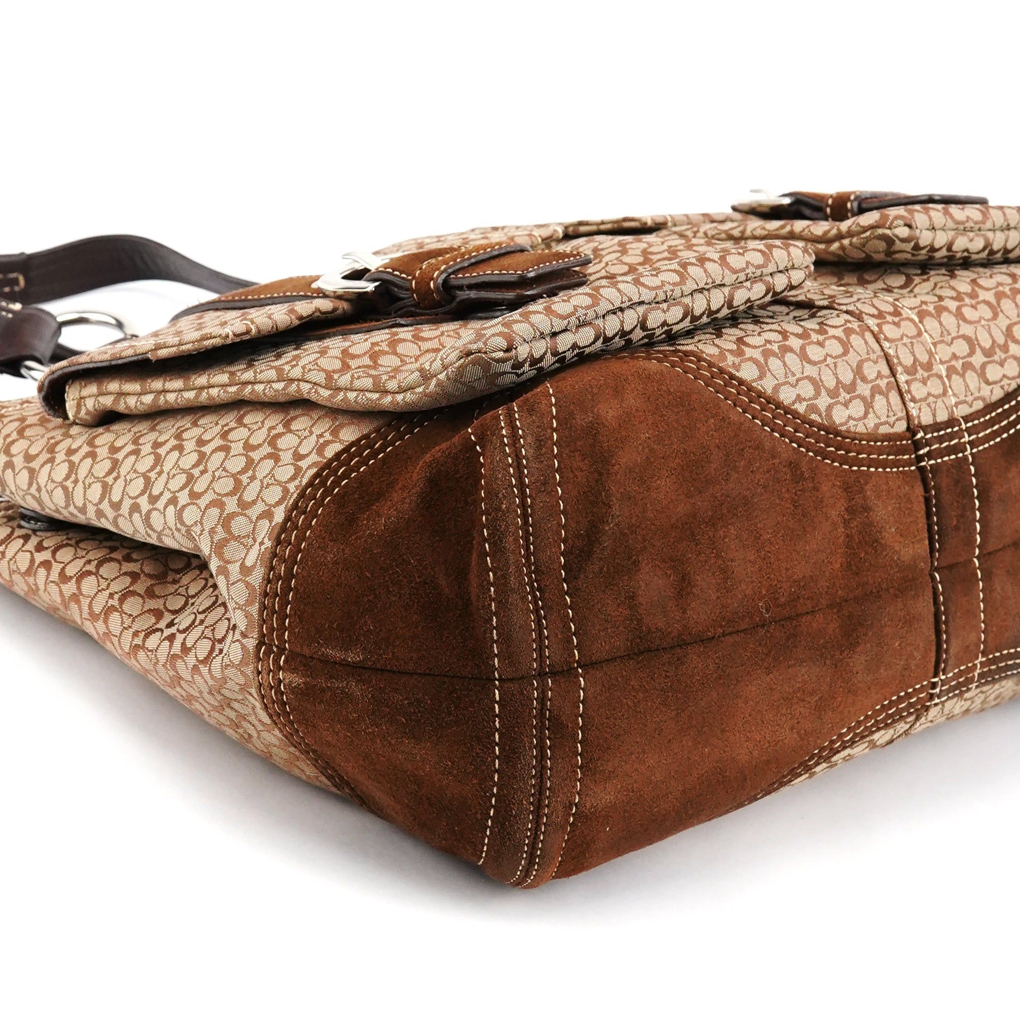 6427 Beige Brown Signature Soho Tote Bag