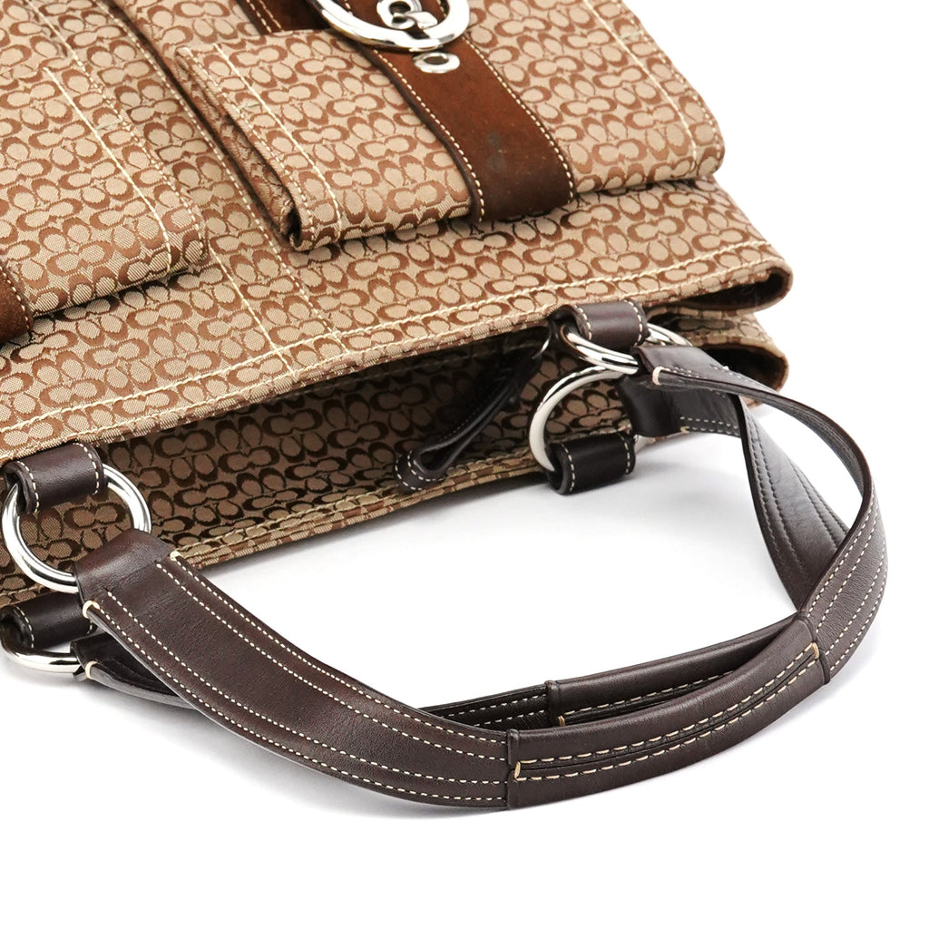 6427 Beige Brown Signature Soho Tote Bag