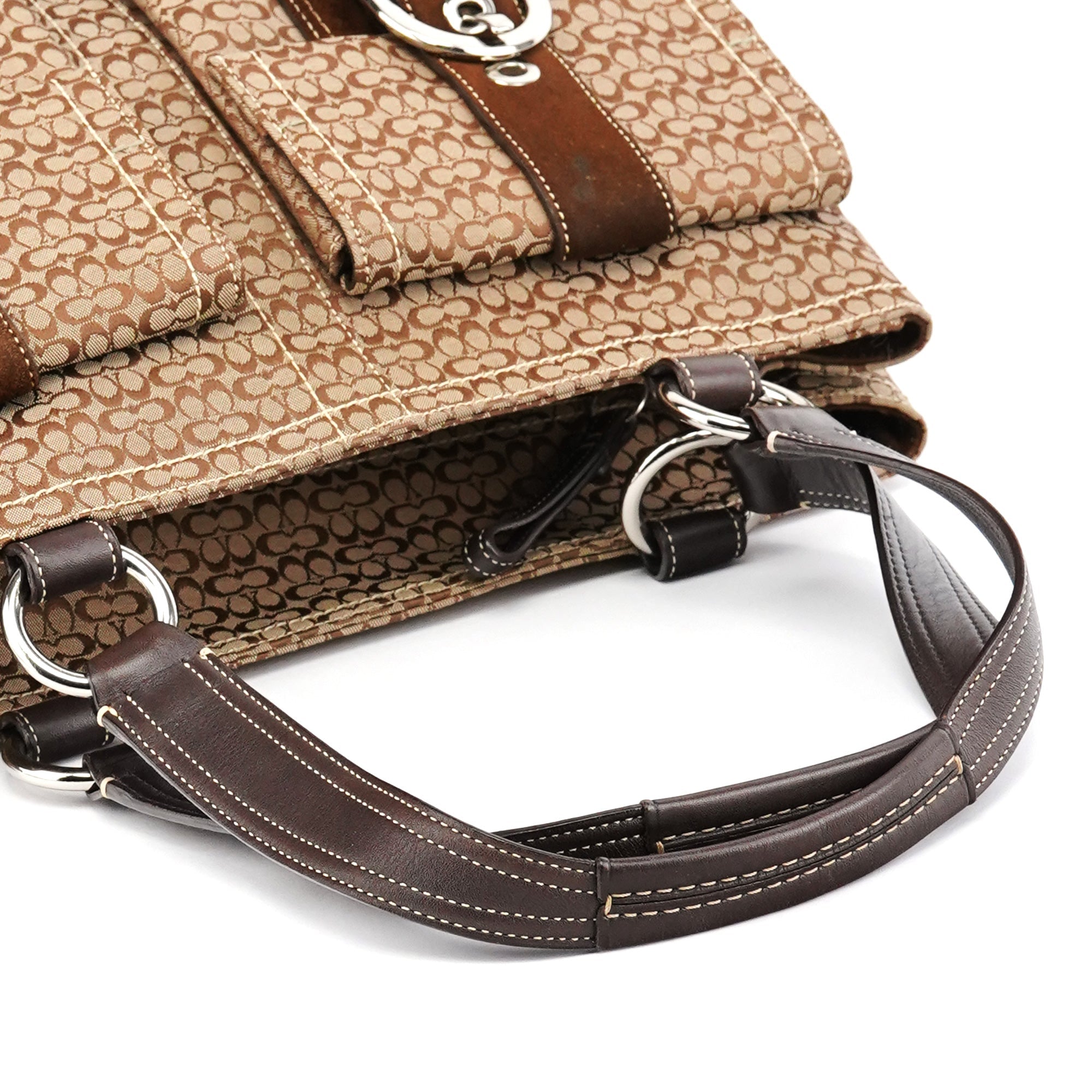 6427 Beige Brown Signature Soho Tote Bag