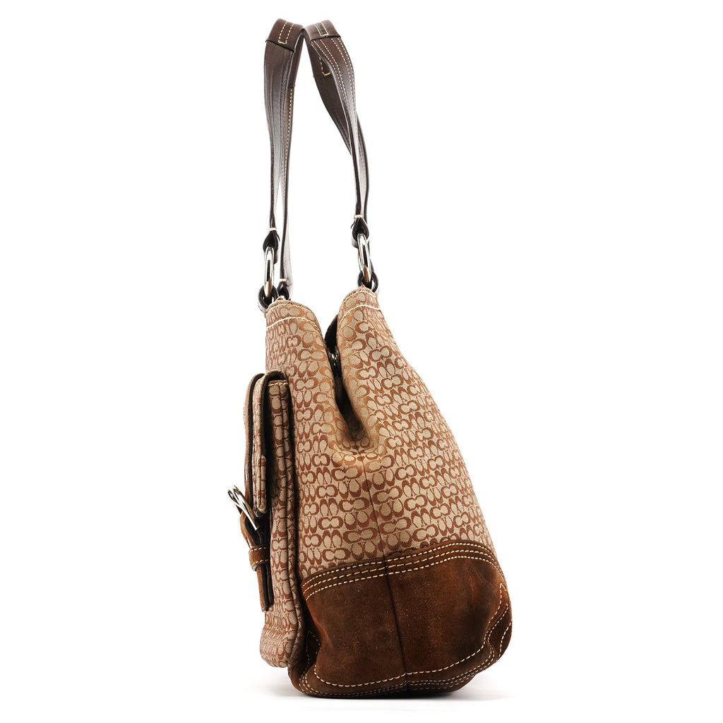 6427 Beige Brown Signature Soho Tote Bag
