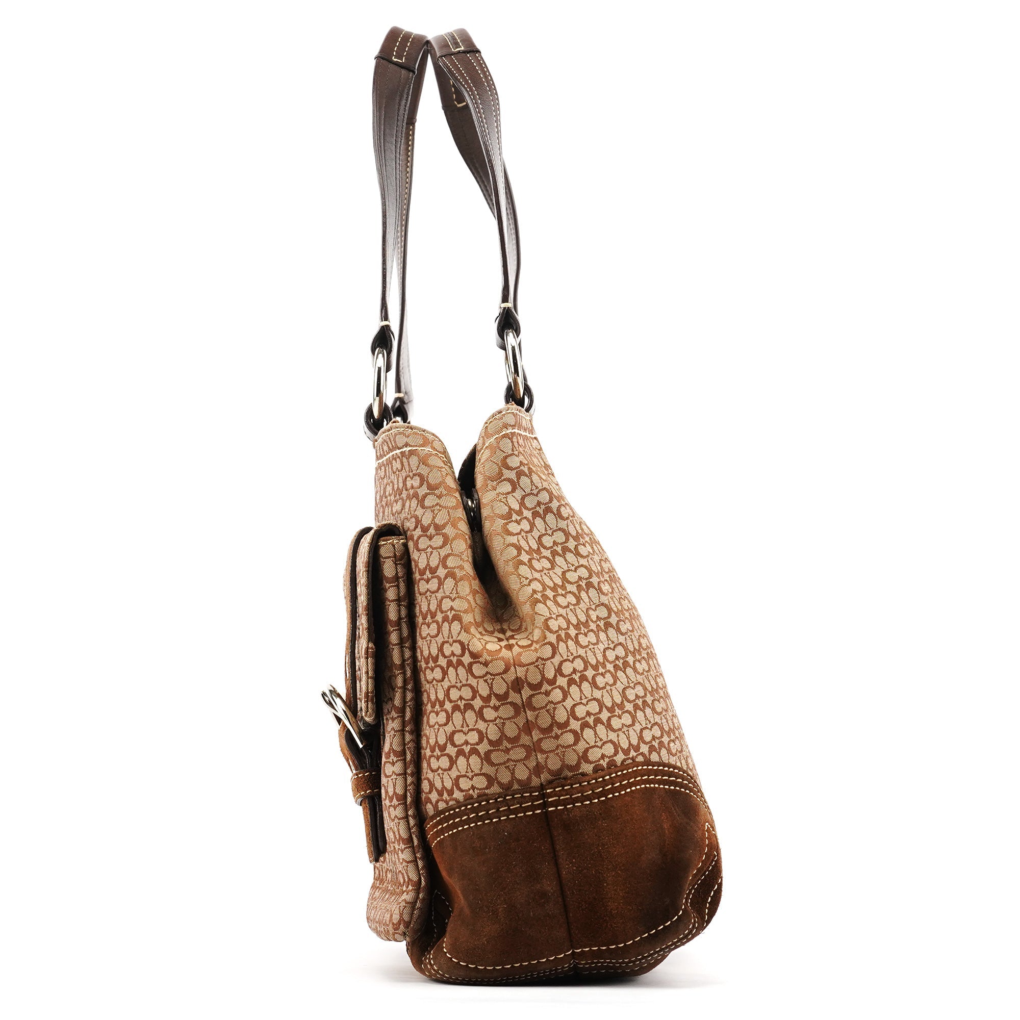 6427 Beige Brown Signature Soho Tote Bag