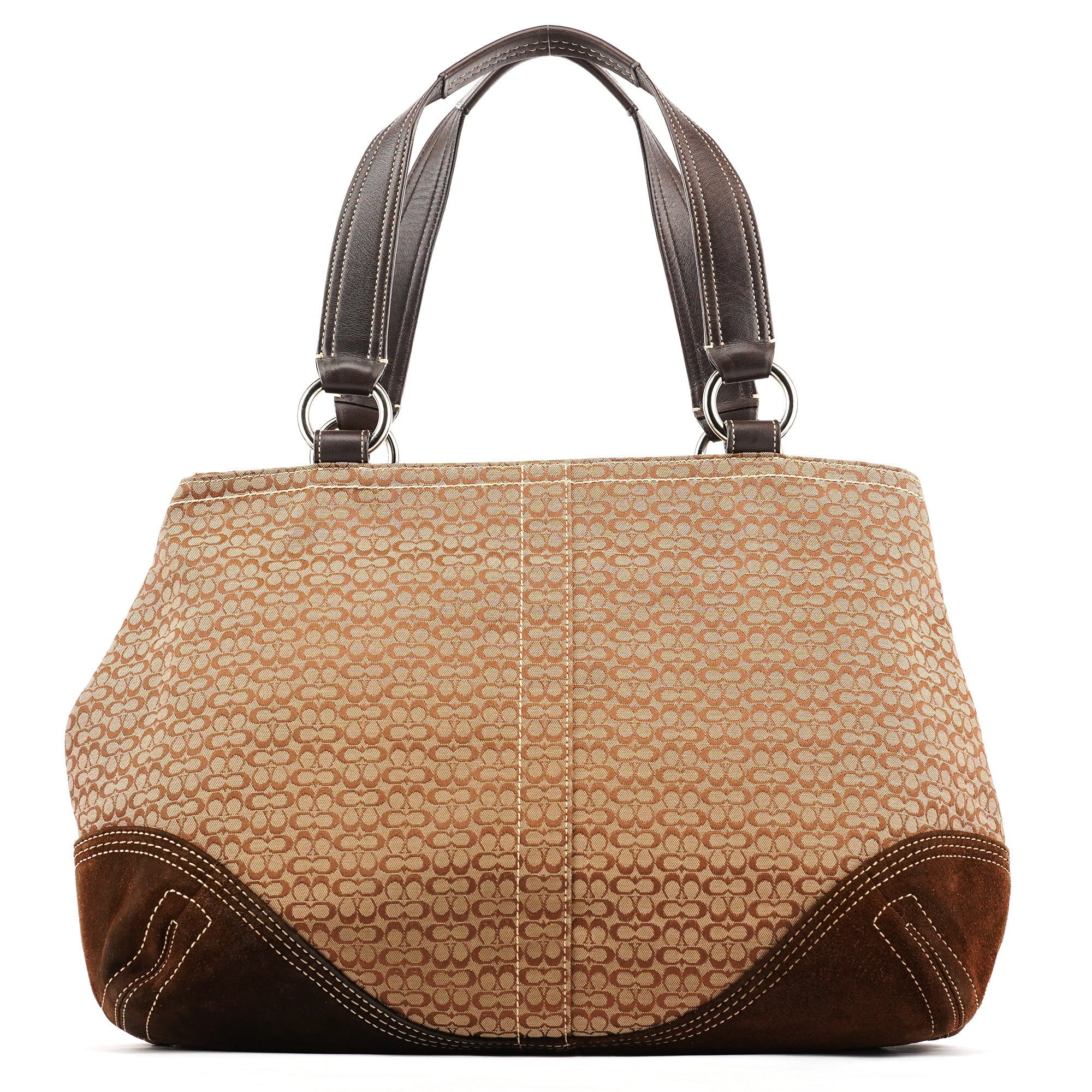 6427 Beige Brown Signature Soho Tote Bag