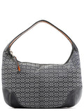 6618 Grey Black Signature Hobo Shoulder Bag