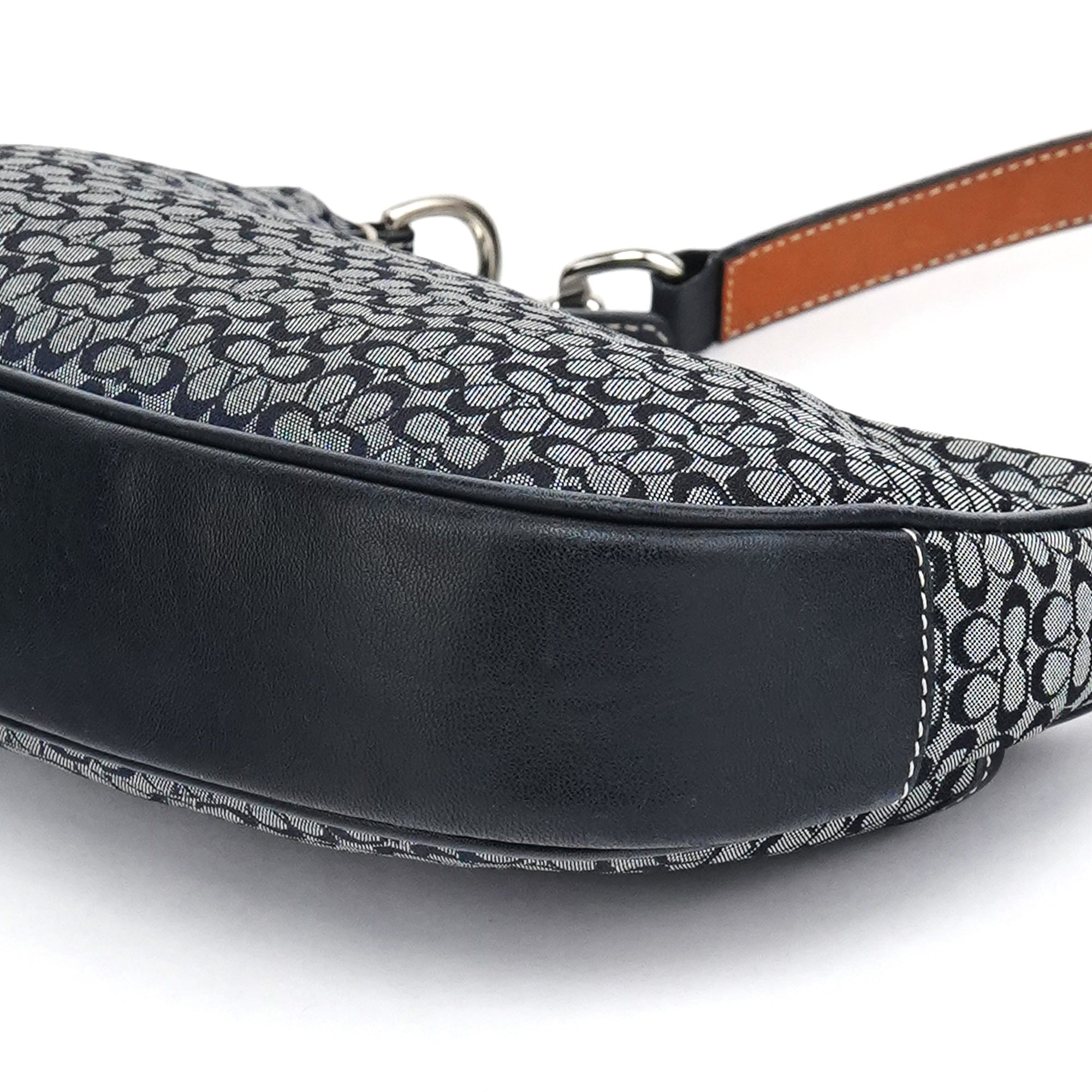 6623 Grey Signature Canvas Shoulder Bag
