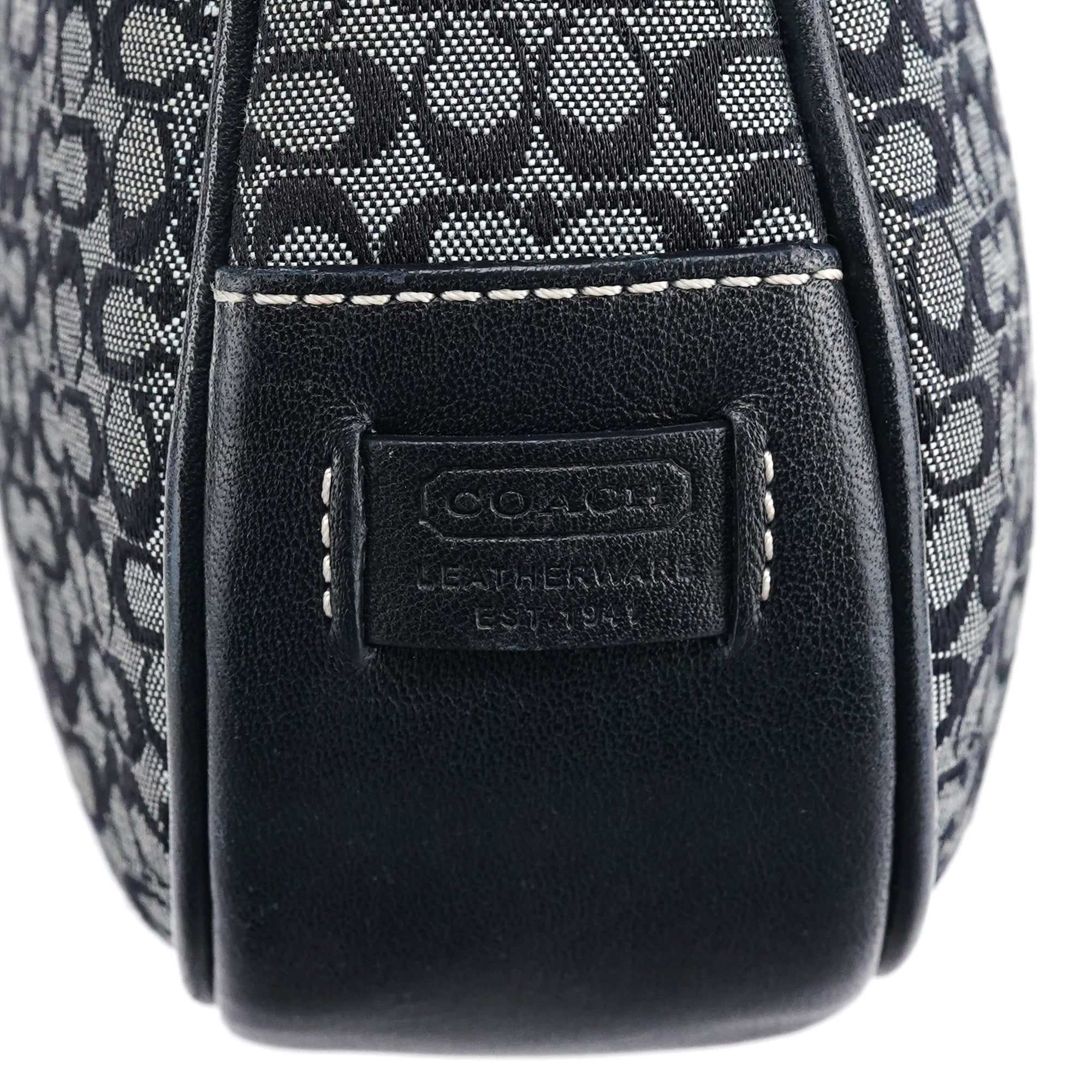 6623 Grey Signature Canvas Shoulder Bag