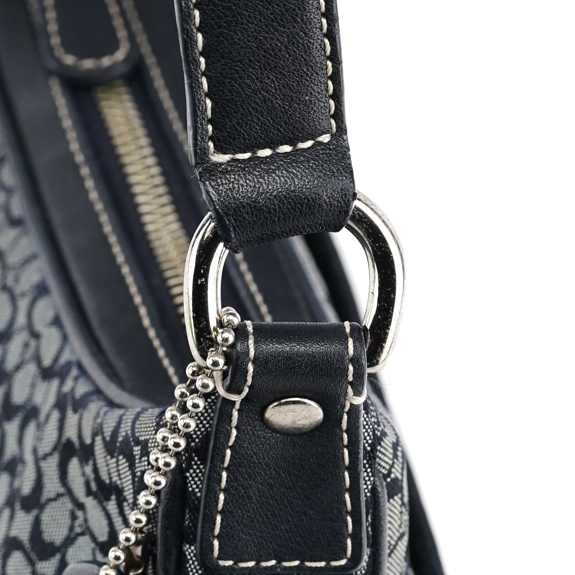 6623 Grey Signature Canvas Shoulder Bag