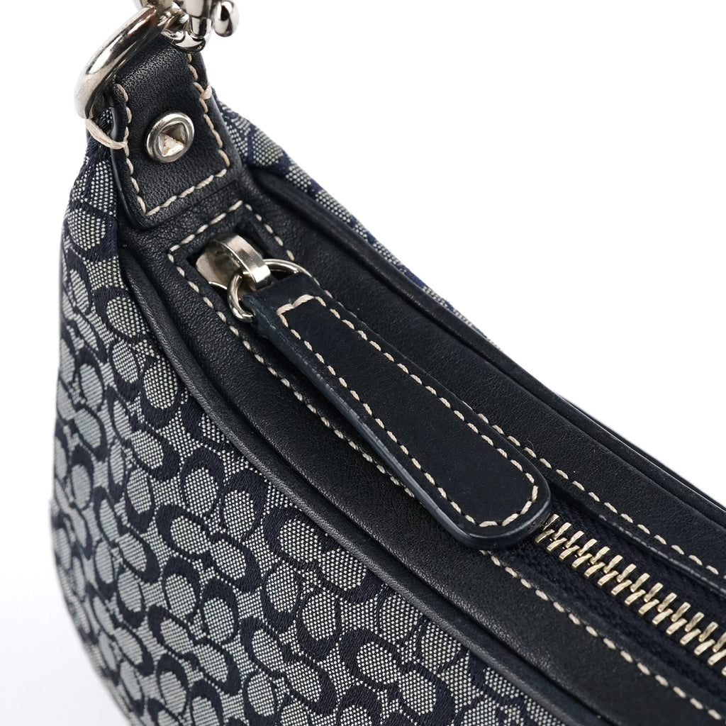 6623 Grey Signature Canvas Shoulder Bag