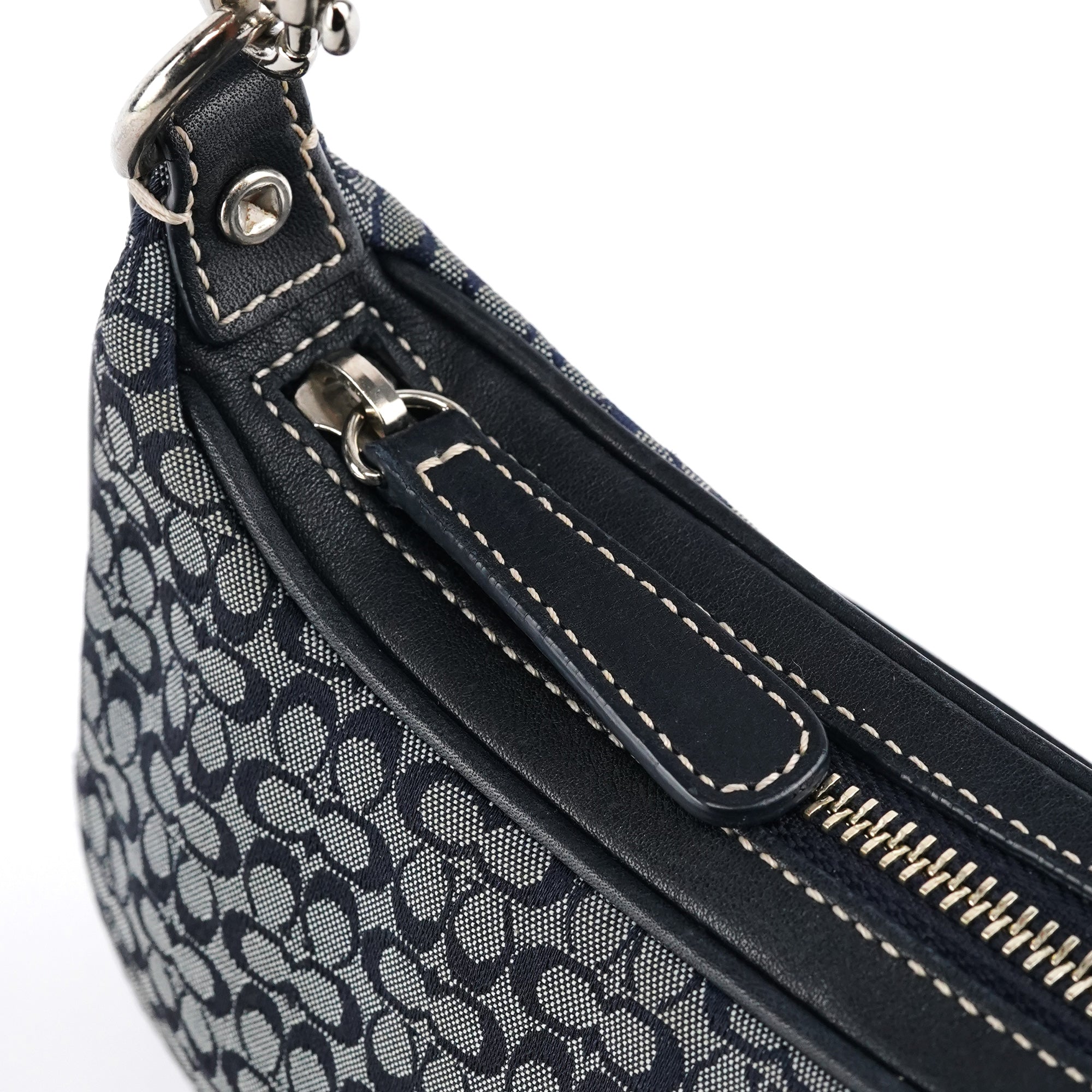 6623 Grey Signature Canvas Shoulder Bag