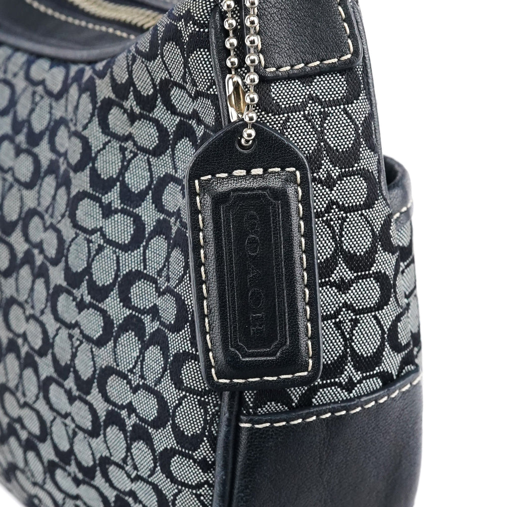 6623 Grey Signature Canvas Shoulder Bag