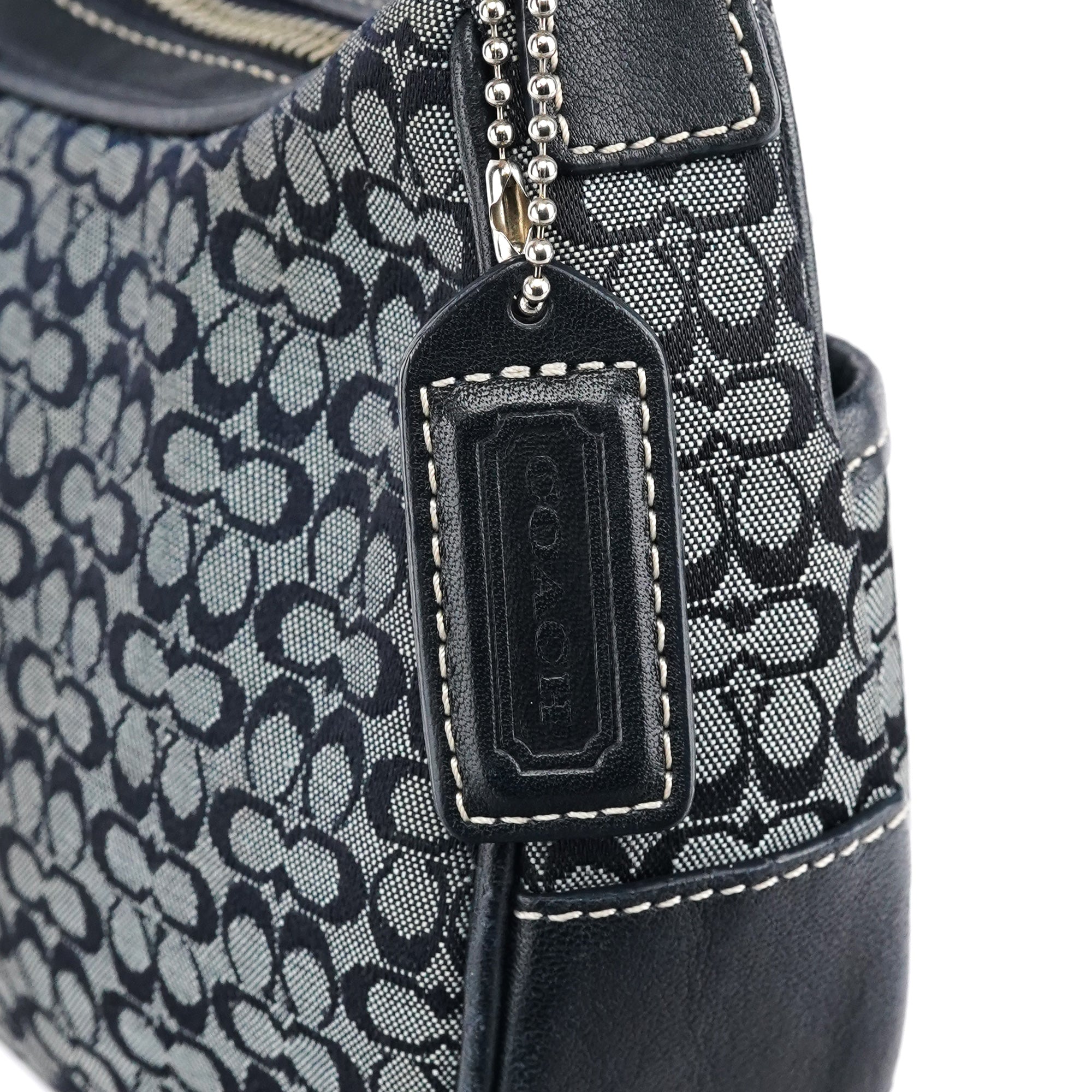 6623 Grey Signature Canvas Shoulder Bag