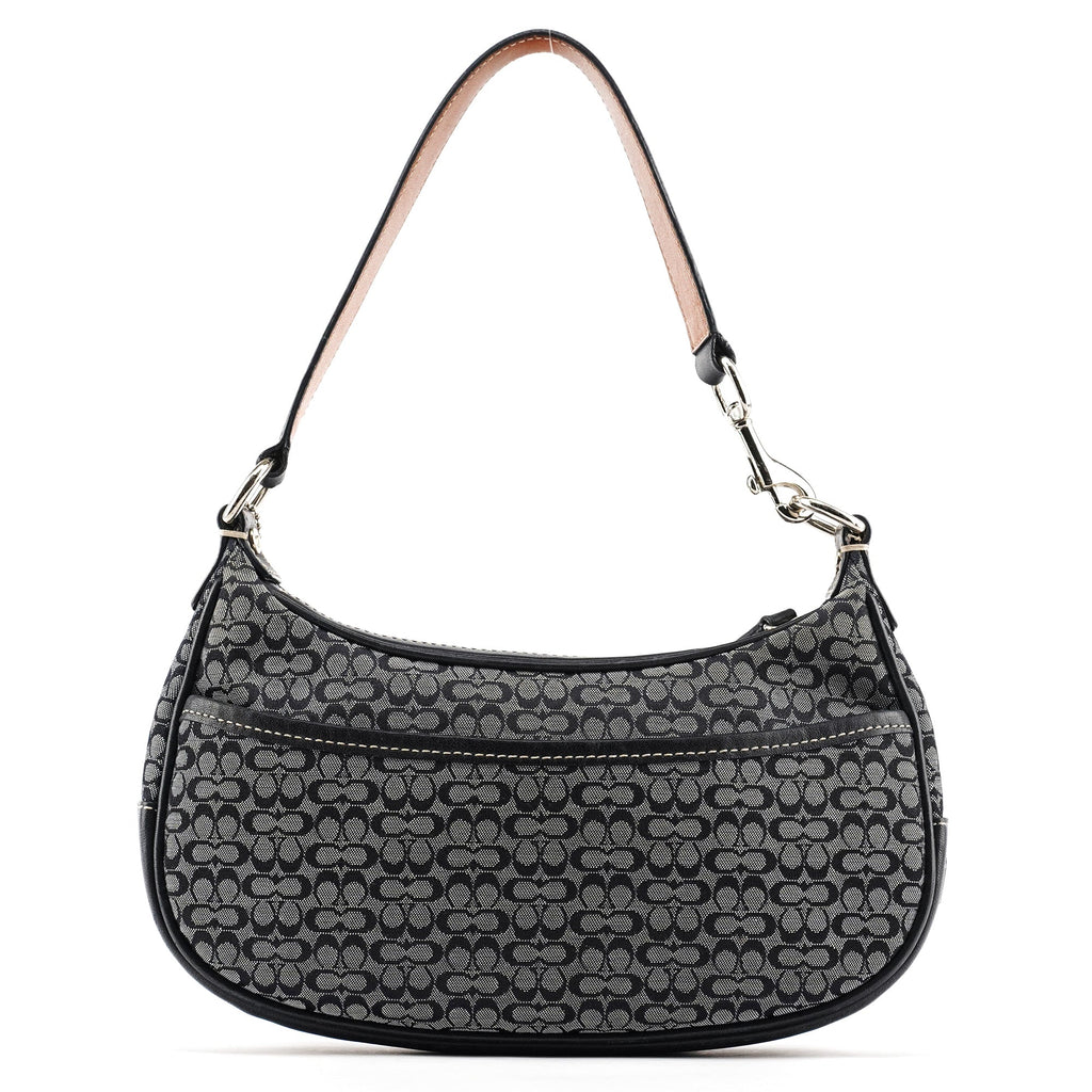 6623 Grey Signature Canvas Shoulder Bag