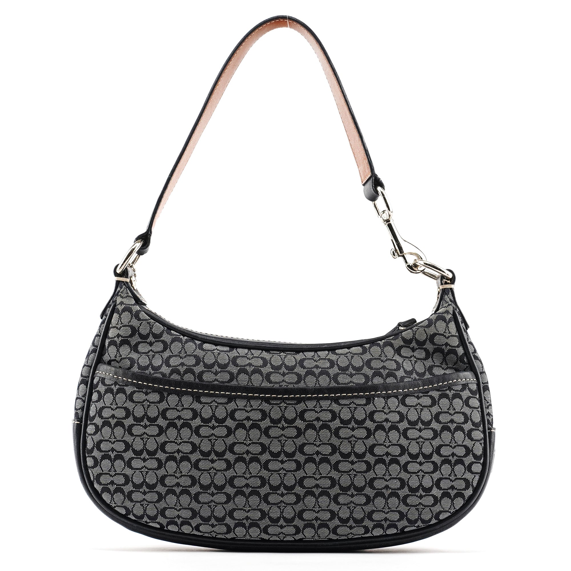 6623 Grey Signature Canvas Shoulder Bag