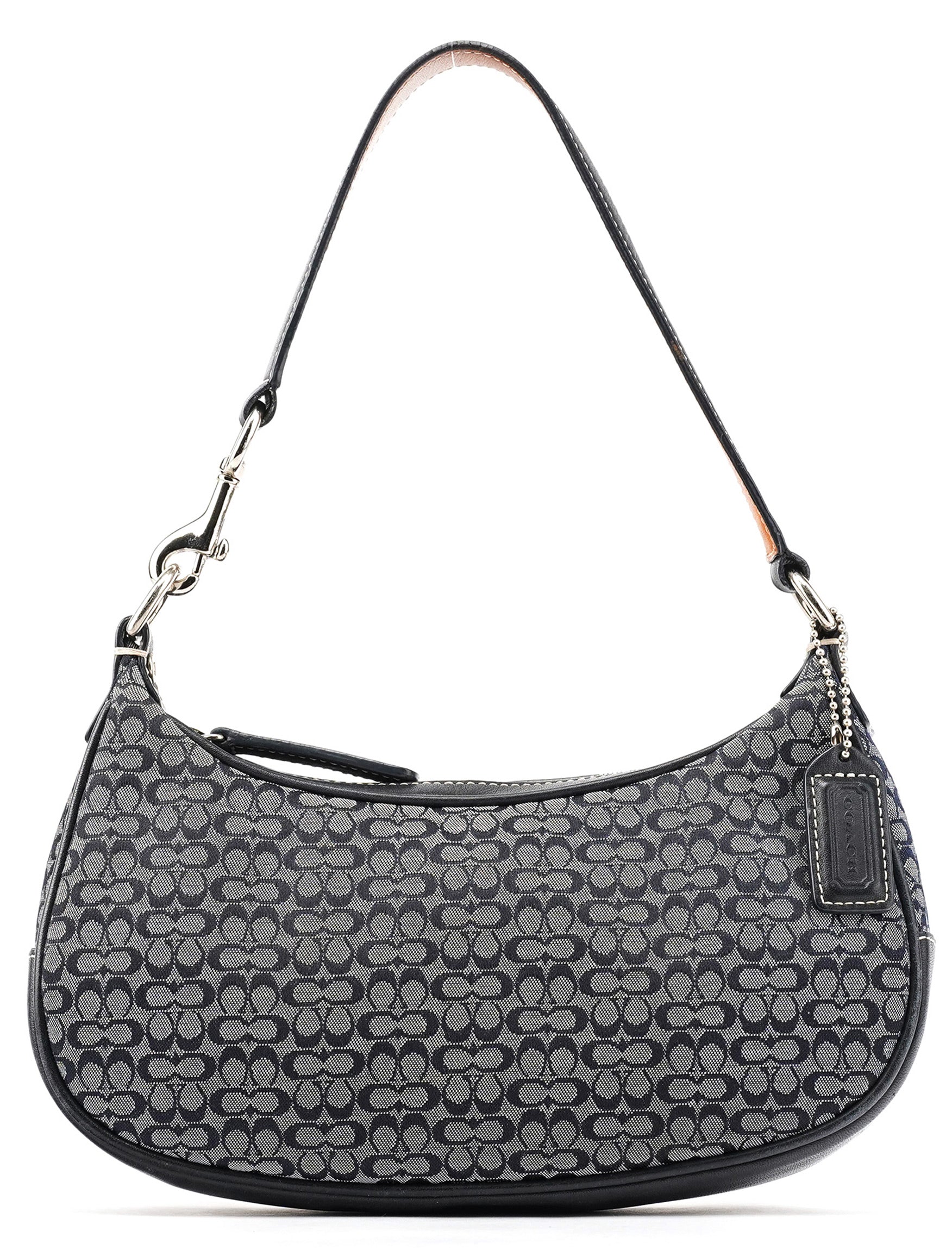 6623 Grey Signature Canvas Shoulder Bag