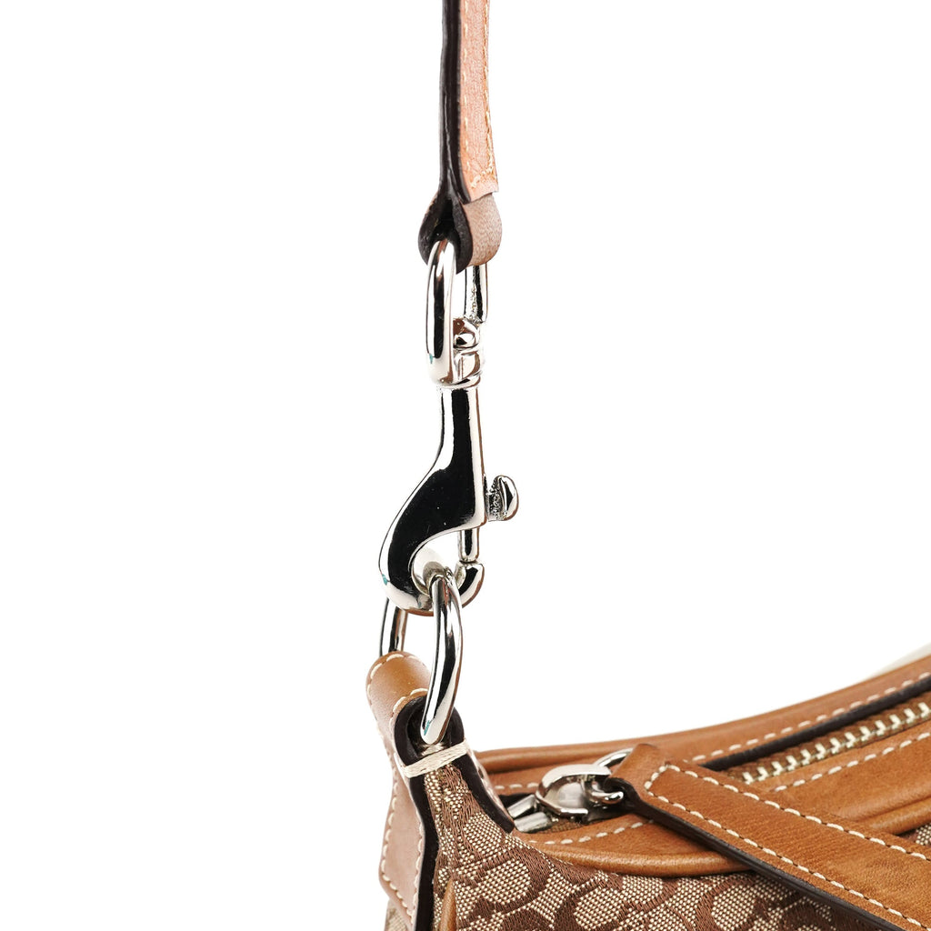6623 Tan Brown Signature Shoulder Bag
