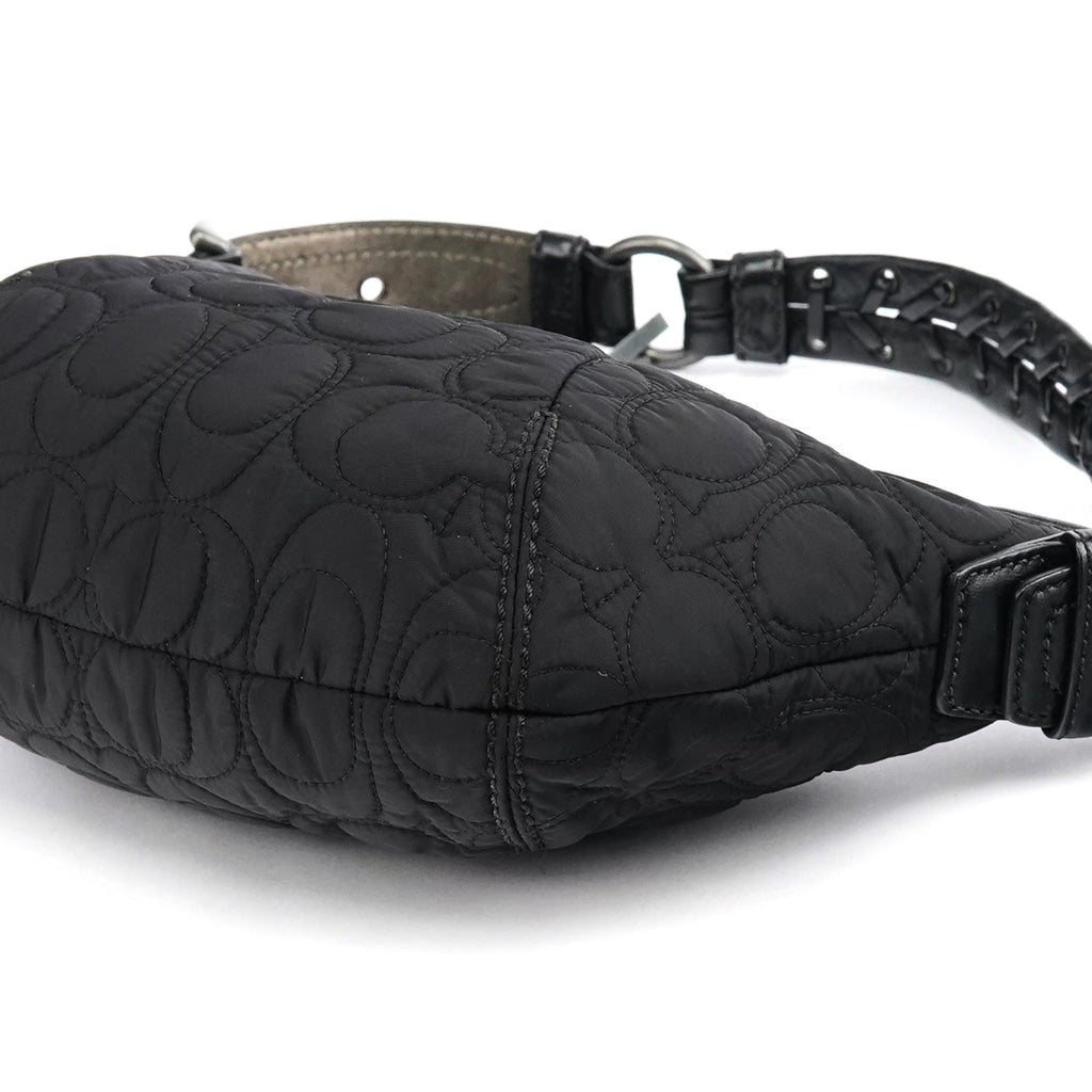 6791 Black Quilted Nylon Soho Shoulder Bag