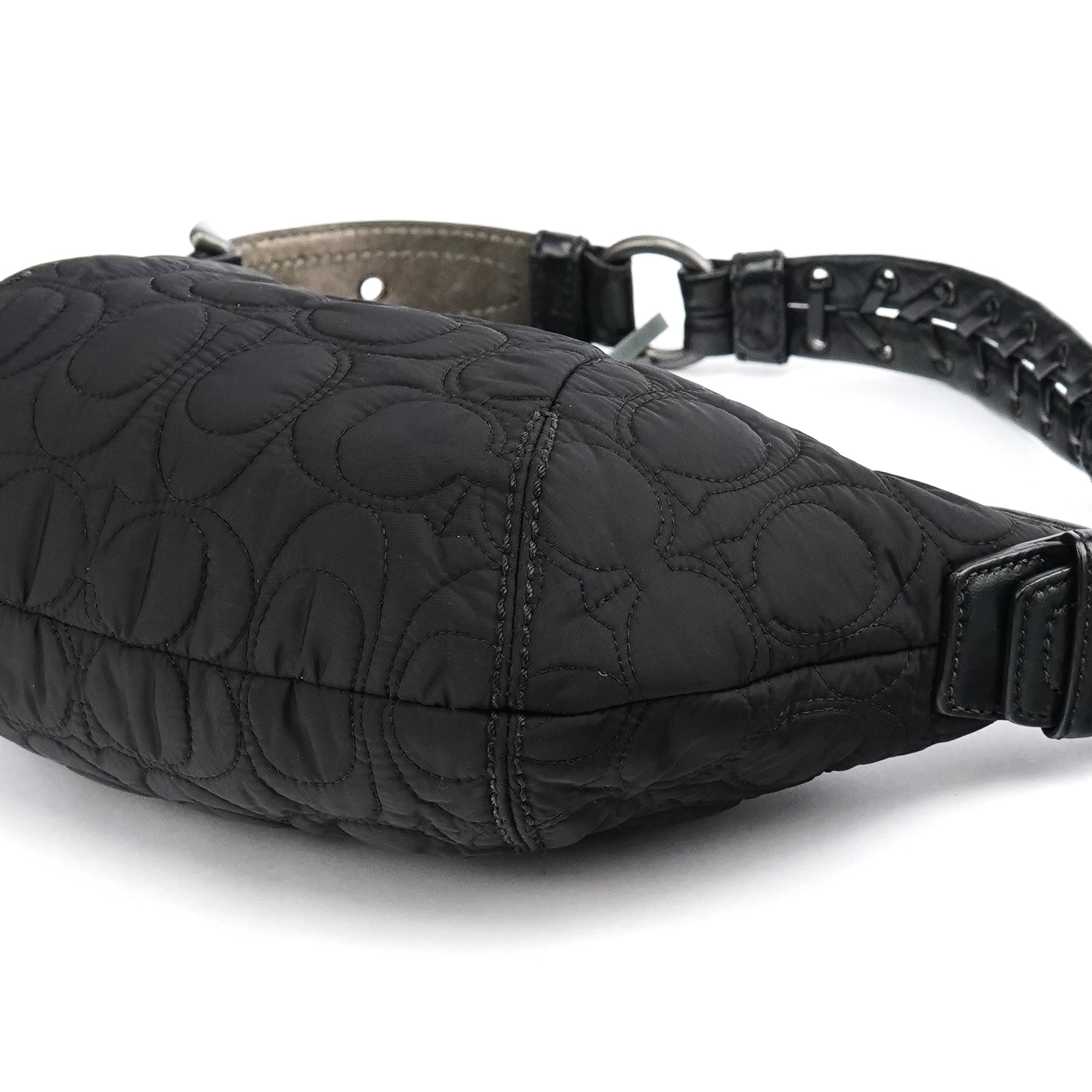 6791 Black Quilted Nylon Soho Shoulder Bag