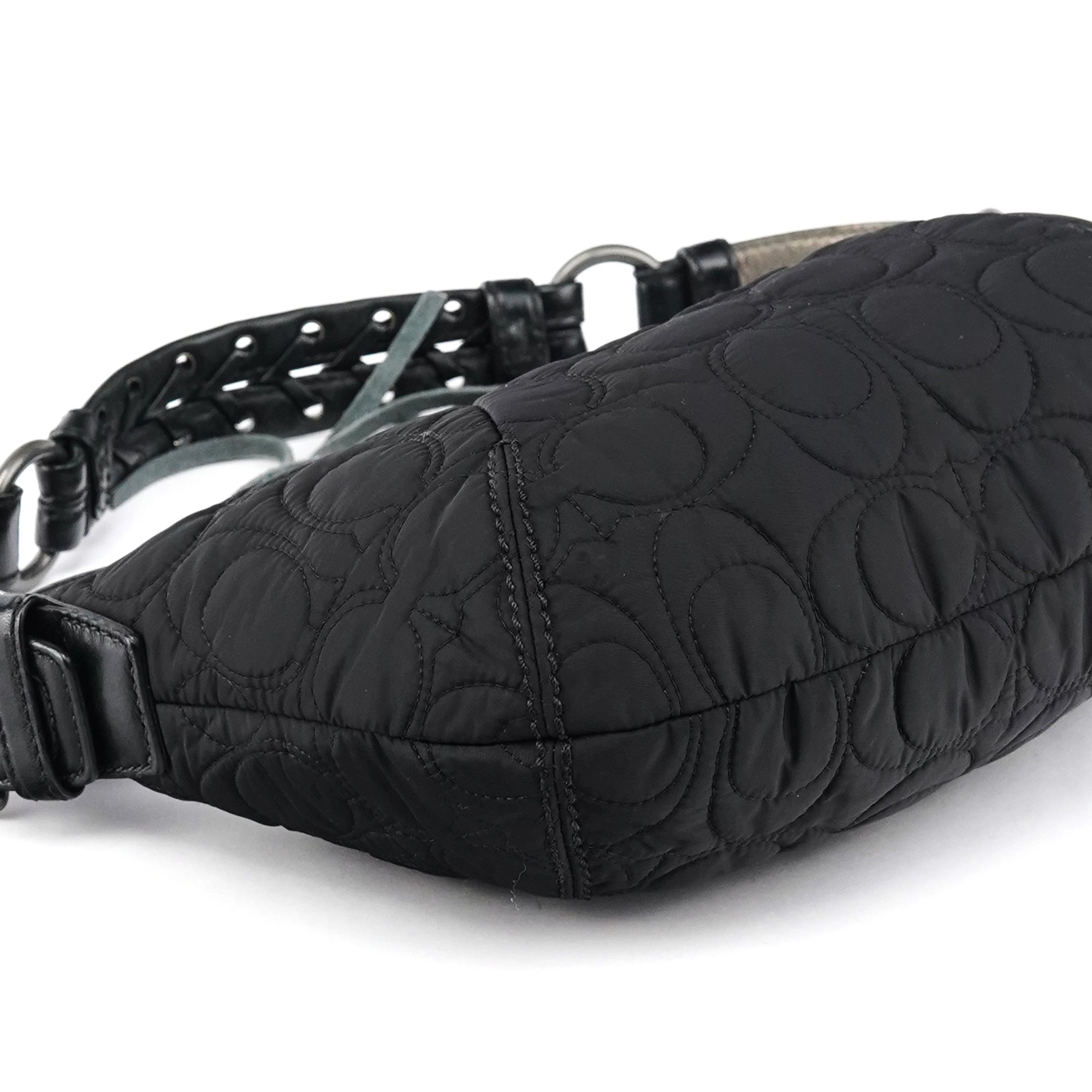 6791 Black Quilted Nylon Soho Shoulder Bag