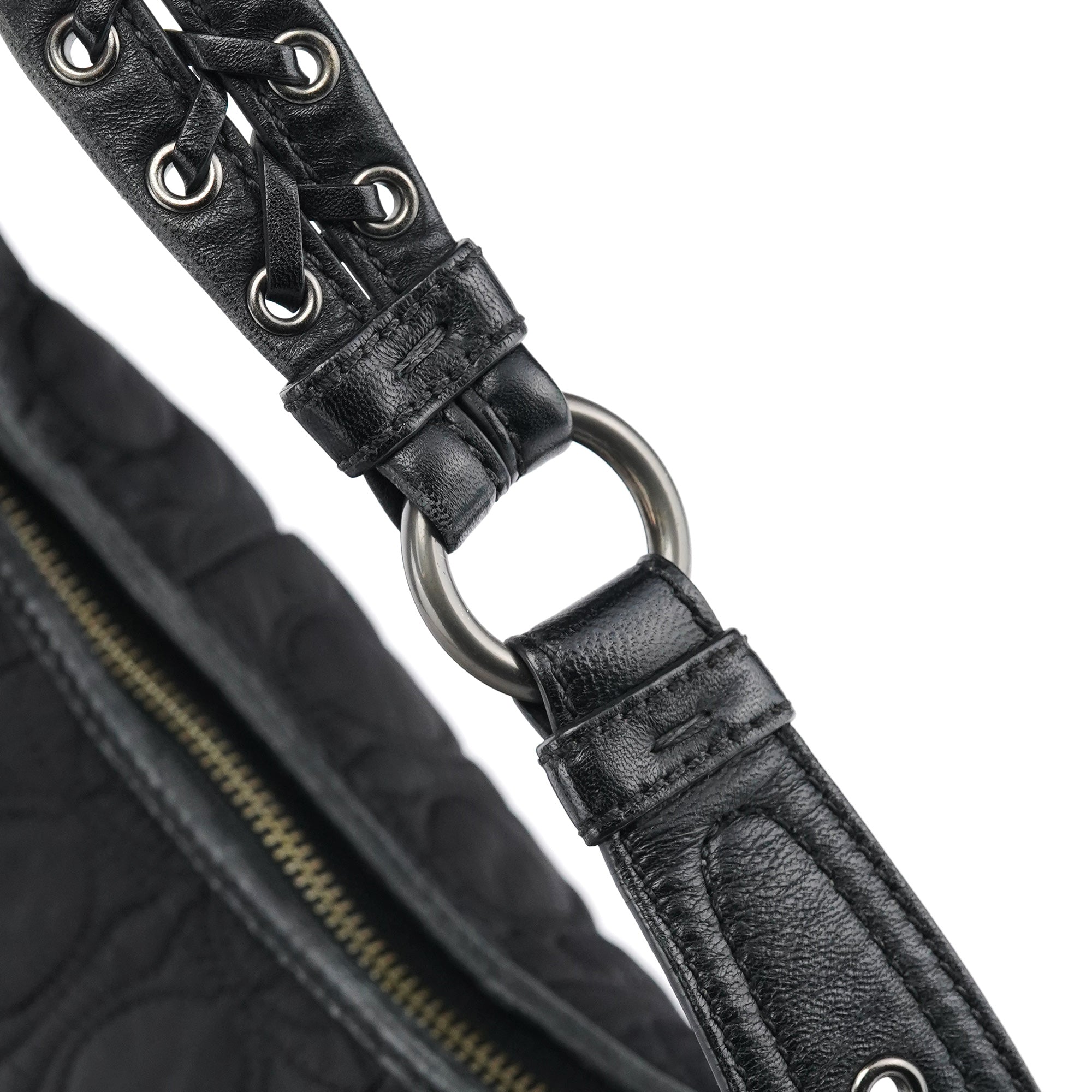 6791 Black Quilted Nylon Soho Shoulder Bag