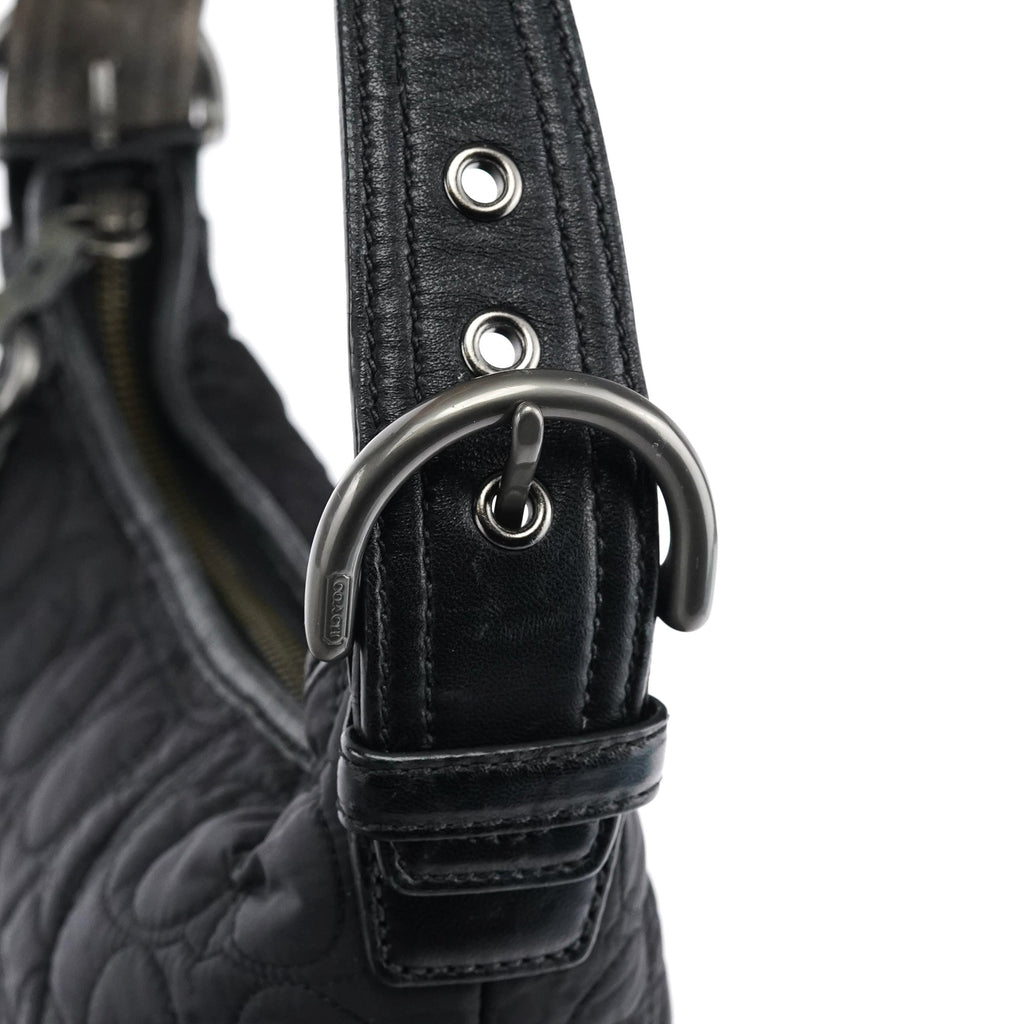 6791 Black Quilted Nylon Soho Shoulder Bag