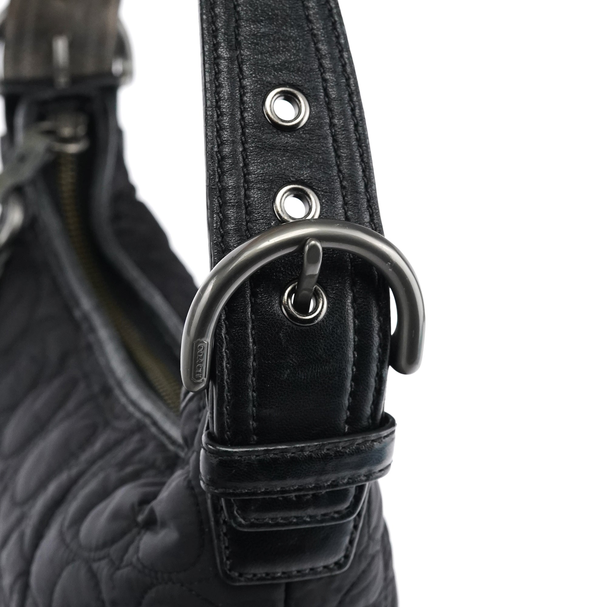 6791 Black Quilted Nylon Soho Shoulder Bag