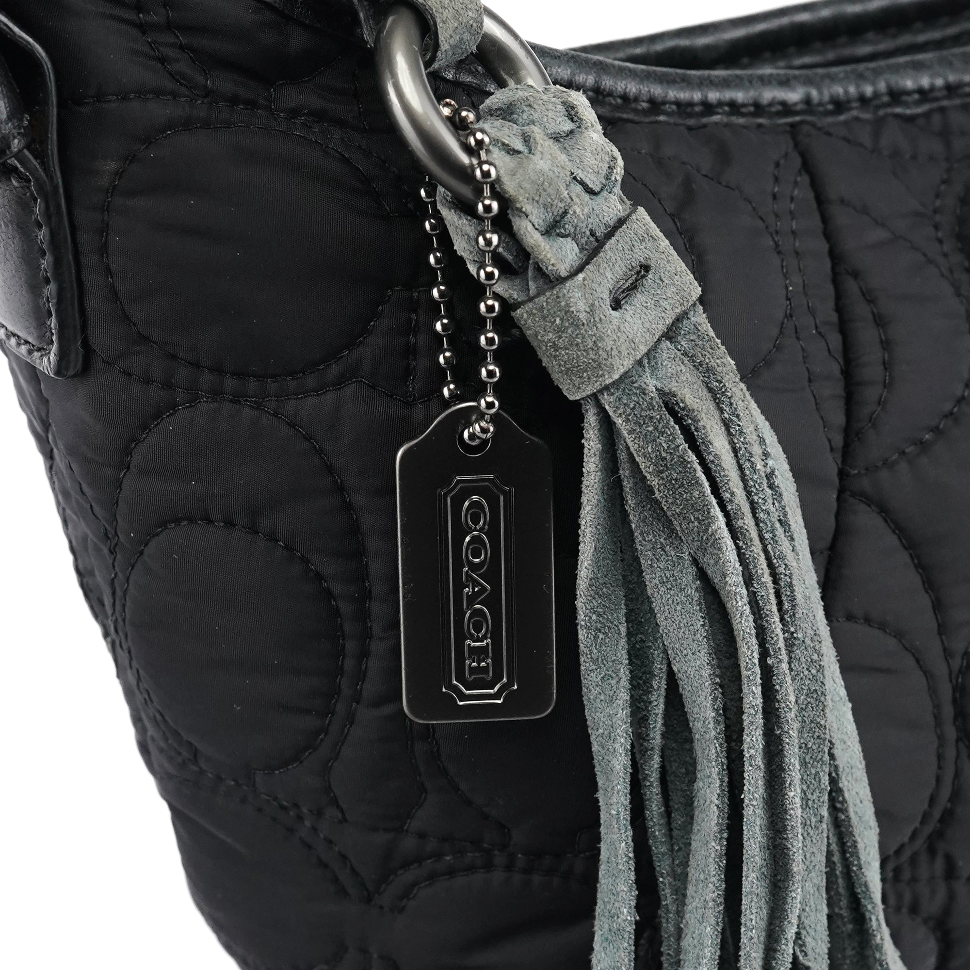 6791 Black Quilted Nylon Soho Shoulder Bag