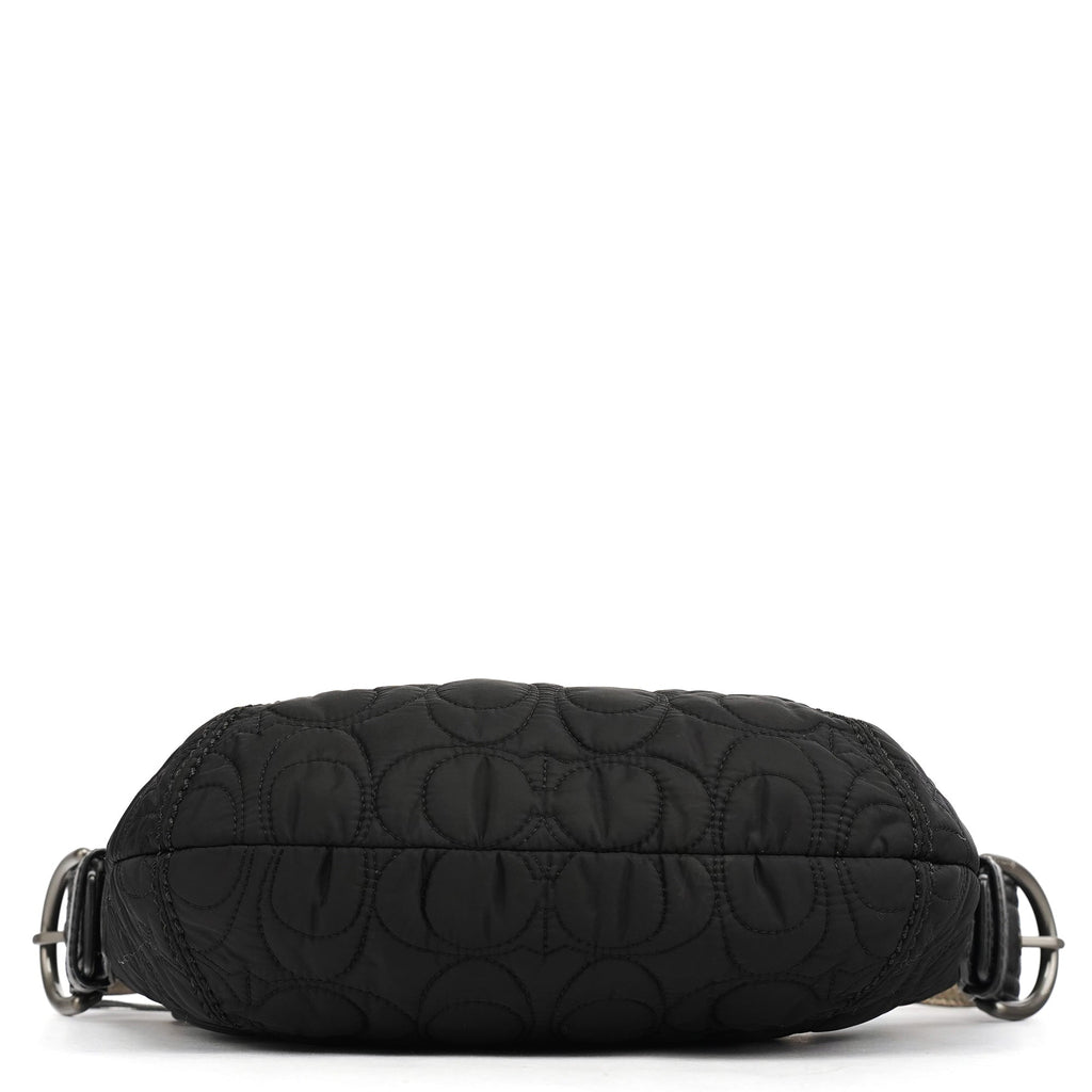6791 Black Quilted Nylon Soho Shoulder Bag