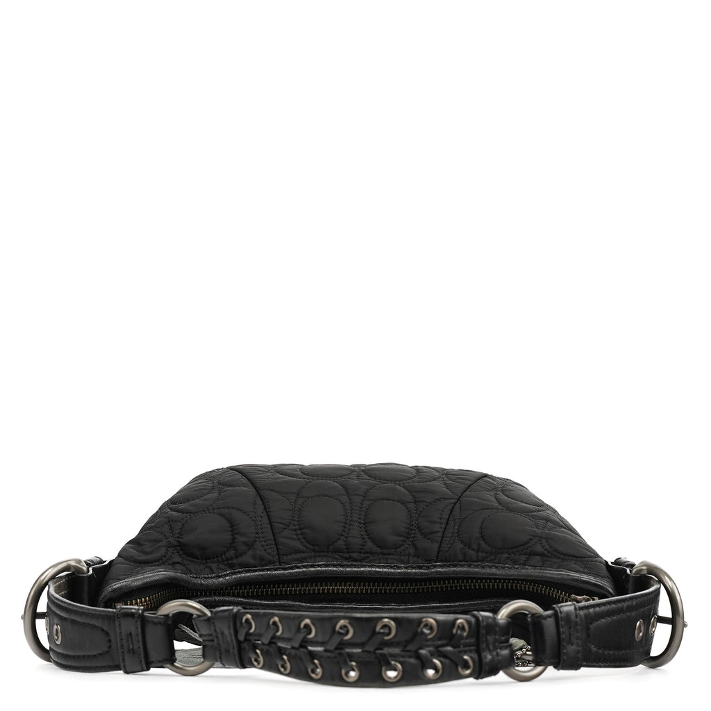 6791 Black Quilted Nylon Soho Shoulder Bag