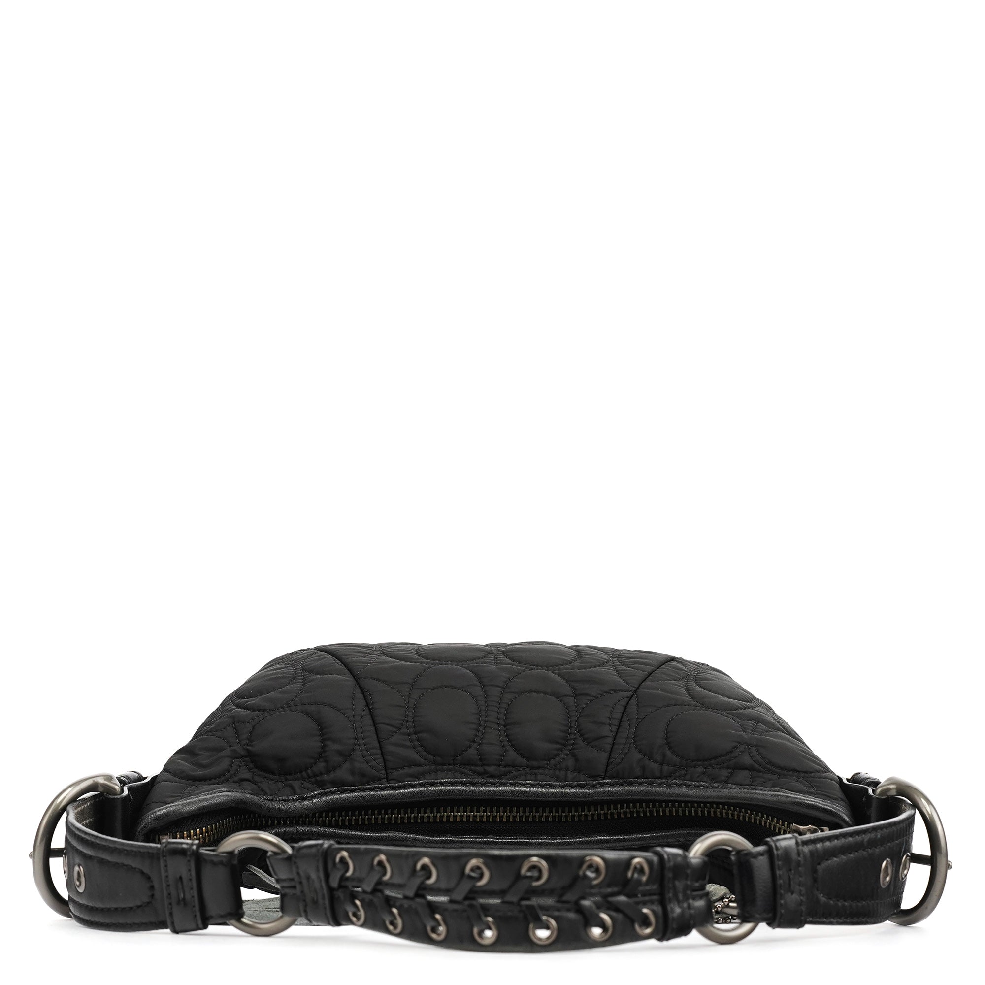 6791 Black Quilted Nylon Soho Shoulder Bag